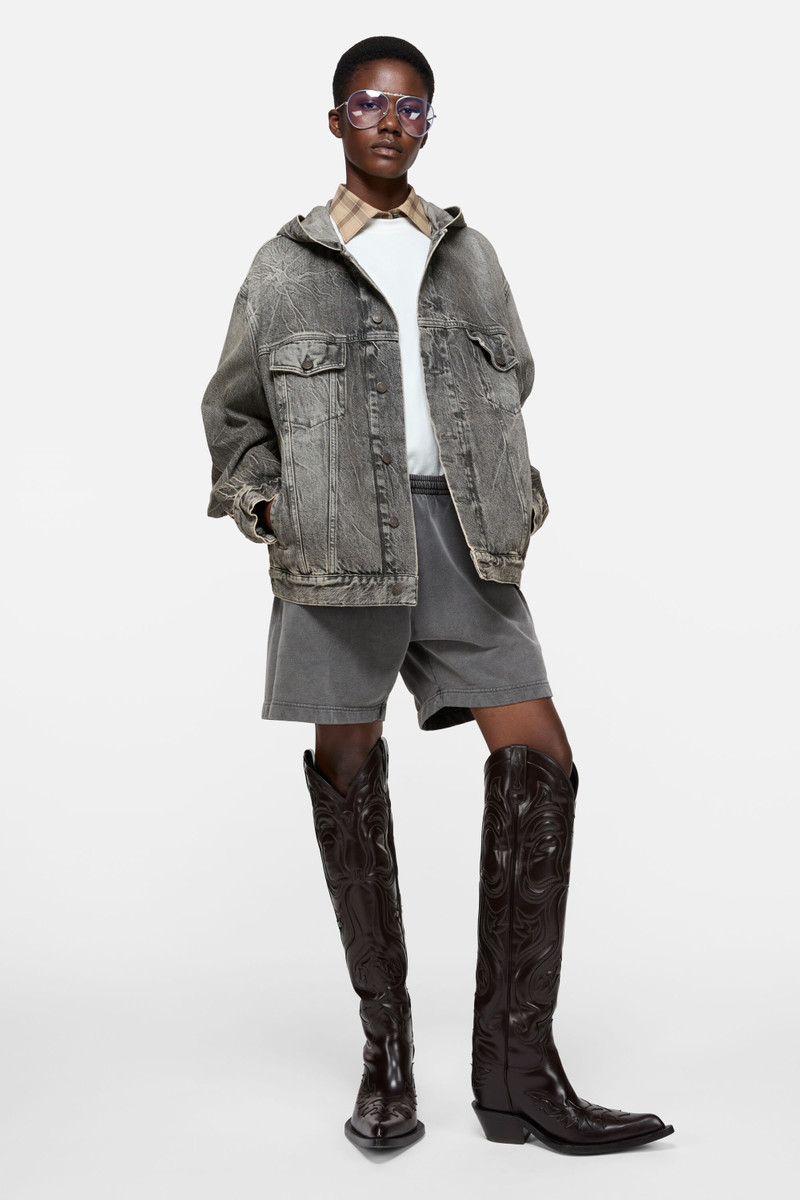 Acne Studios Hooded denim jacket - Washed Black outlook