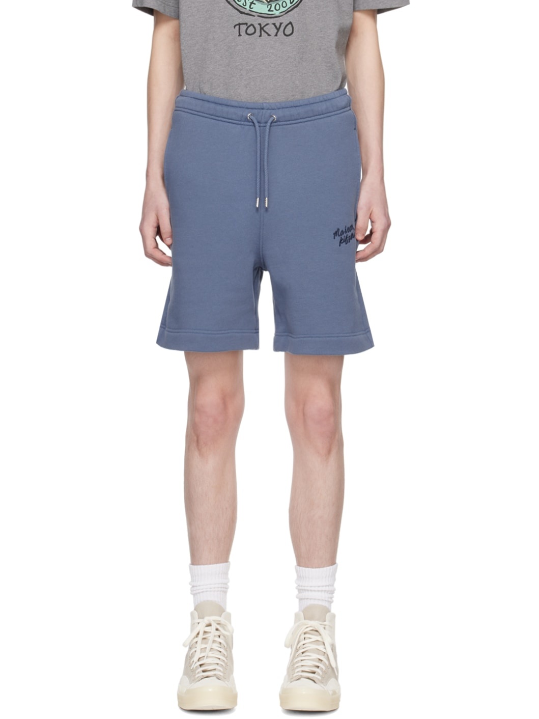 Blue Handwriting Shorts - 1