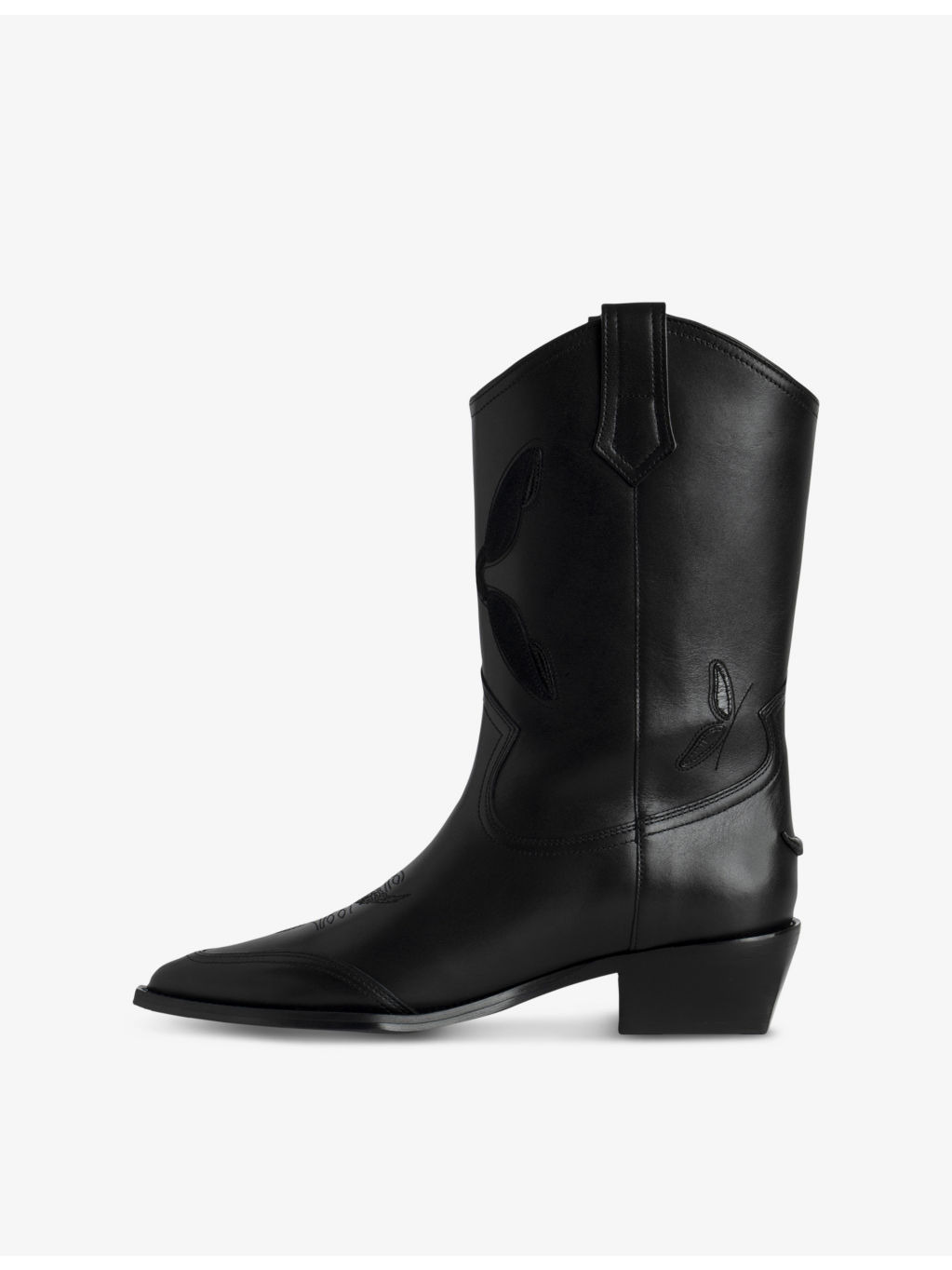 Cara Western Leather Ankle Boots - 3