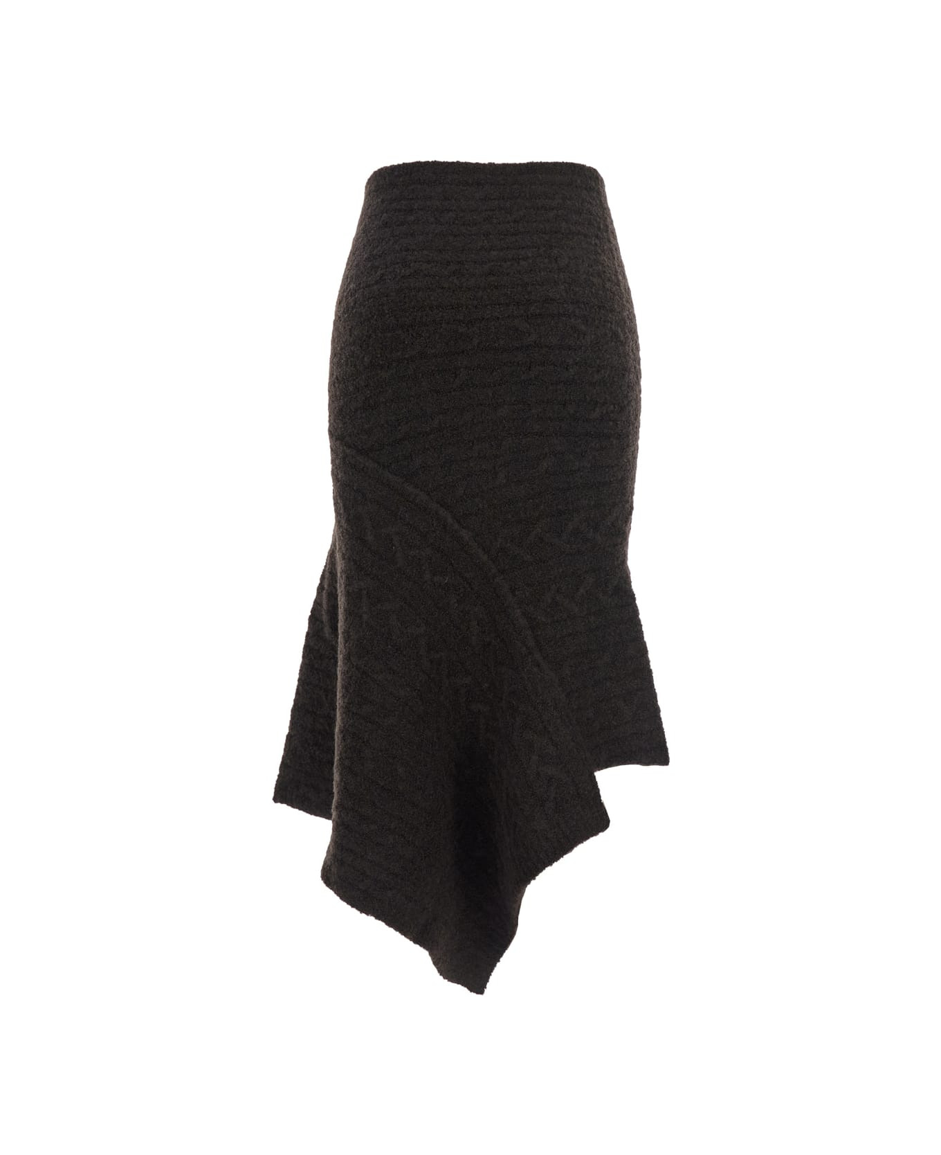 Cable Wool Mix Knit Midi Skirt - 2