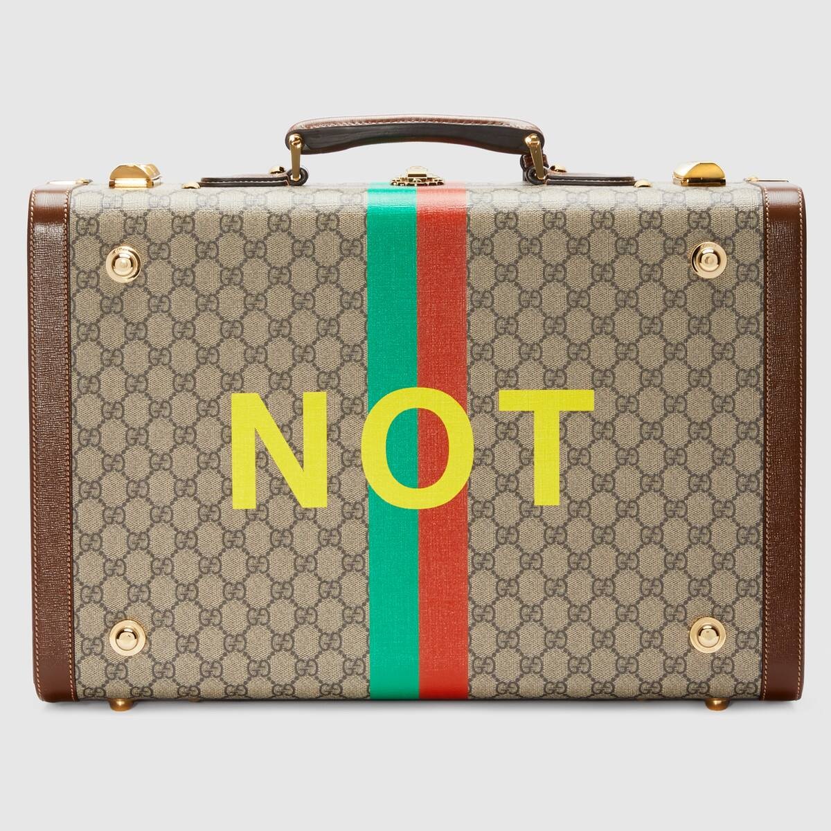 'Fake/Not' print medium suitcase - 3