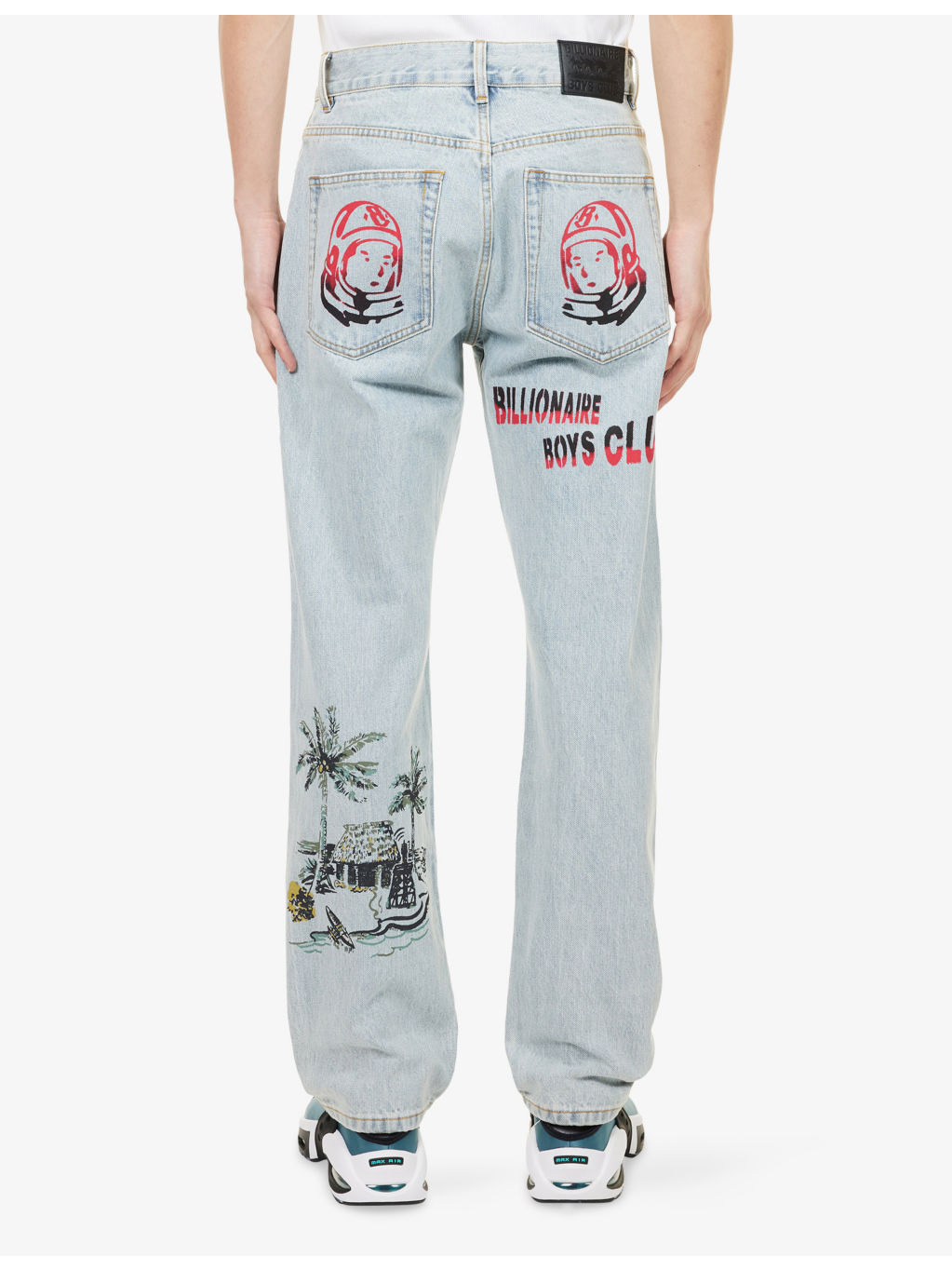 Souvenir Graphic-Print Straight-Leg Denim Jeans - 4