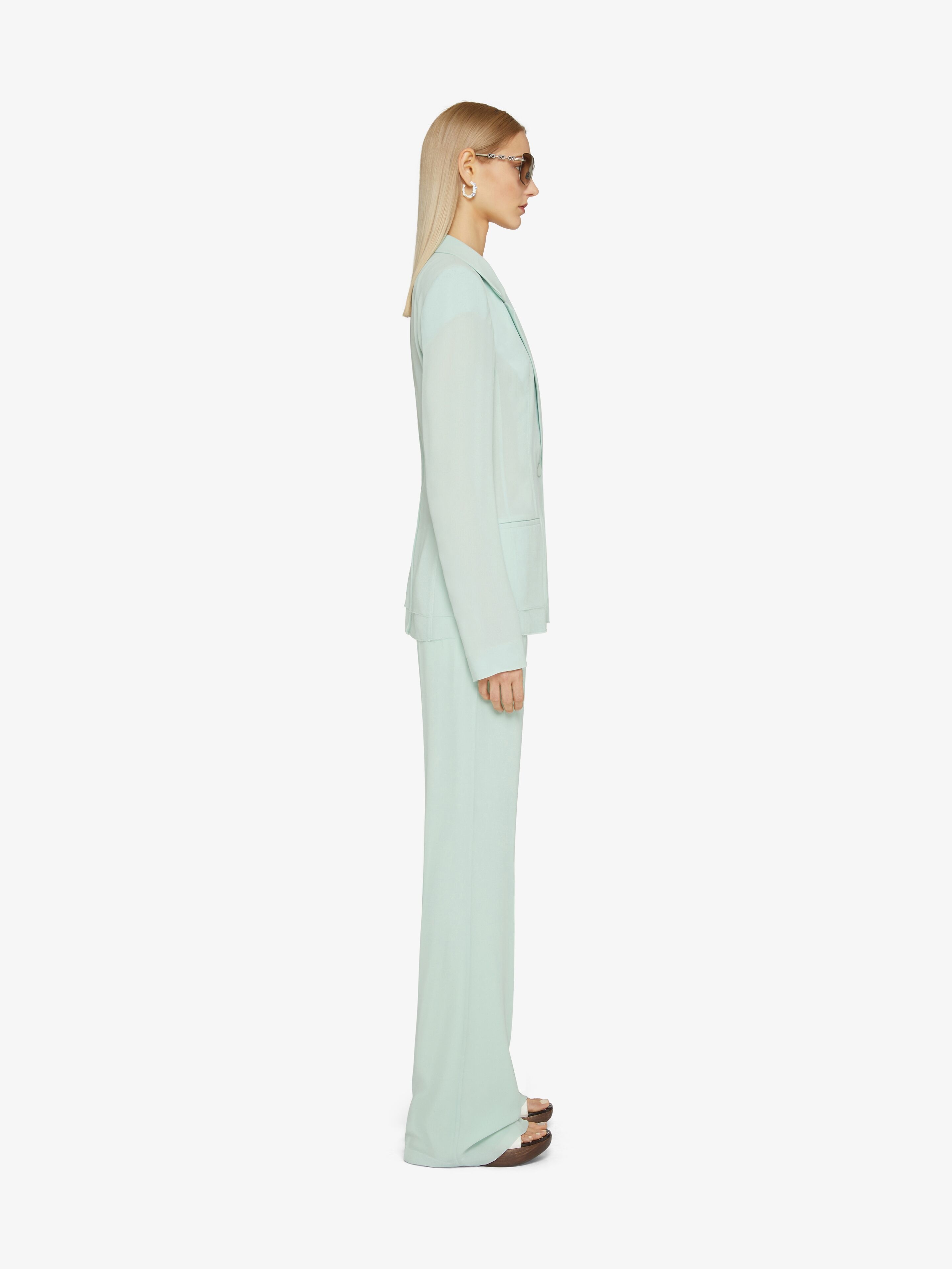 FLARE TAILORED PANTS IN SILK - 3