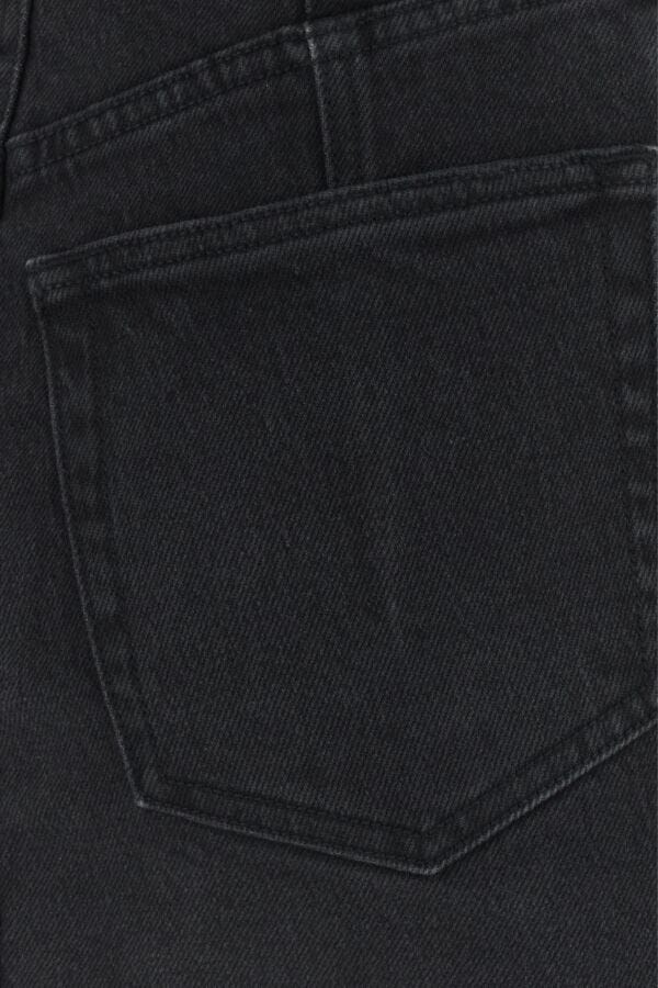 Black stretch denim mini skirt - 3