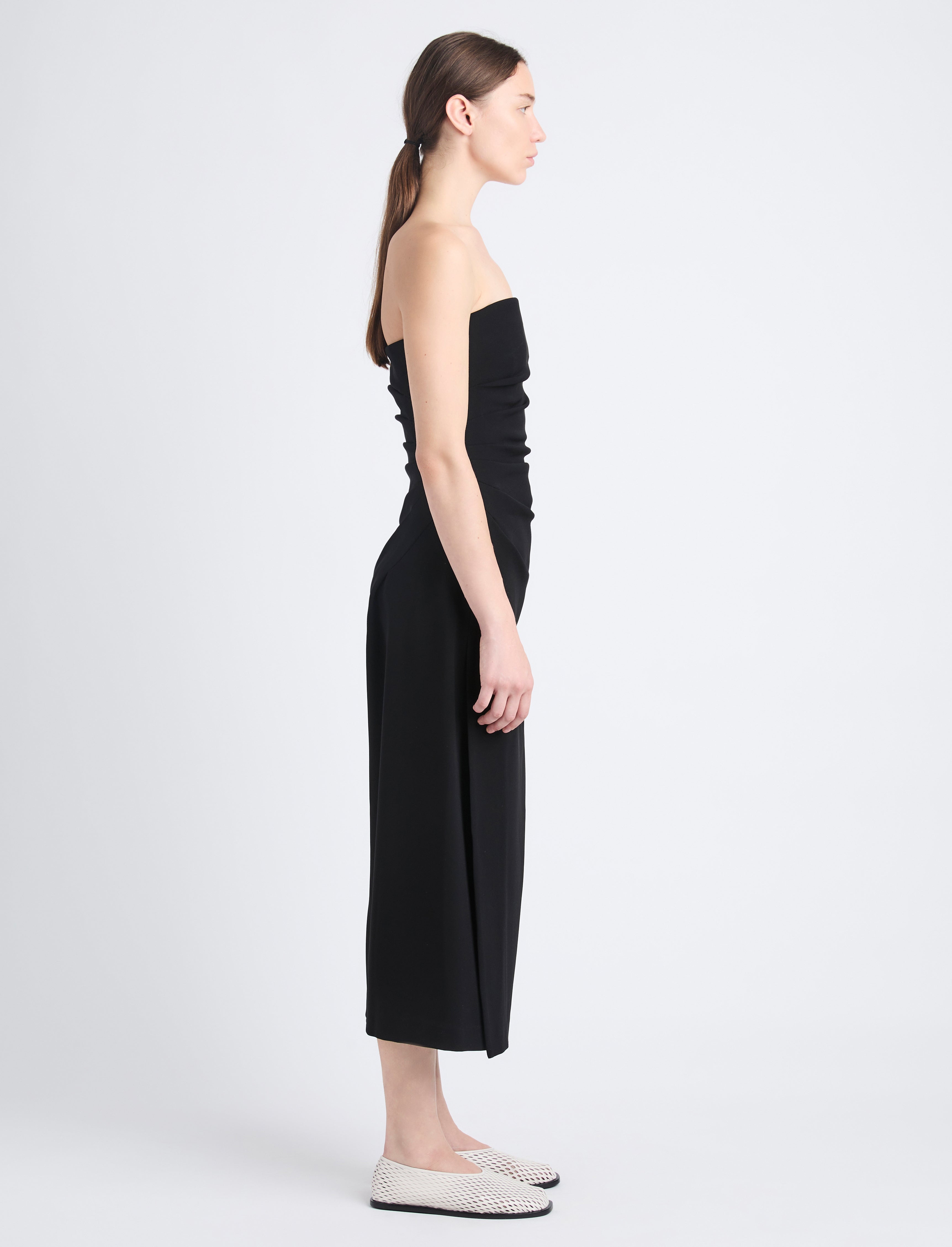 Shira Strapless Dress In Matte Viscose Crepe - 3