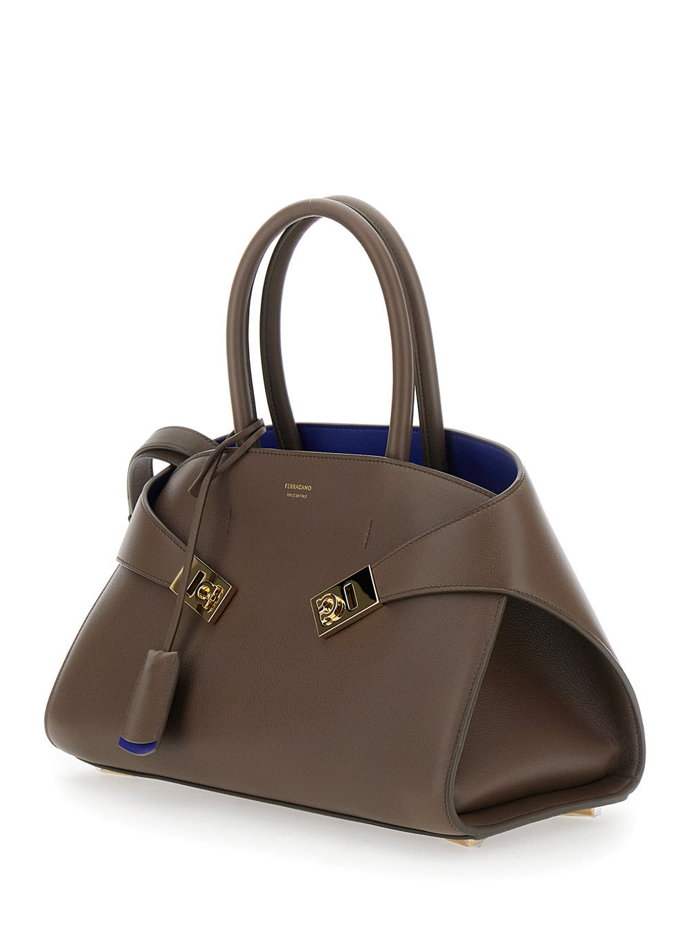 Ferragamo Women 'Hug S' Brown Handbag With Logo And Gancini Buckle In Leather Woman - 2