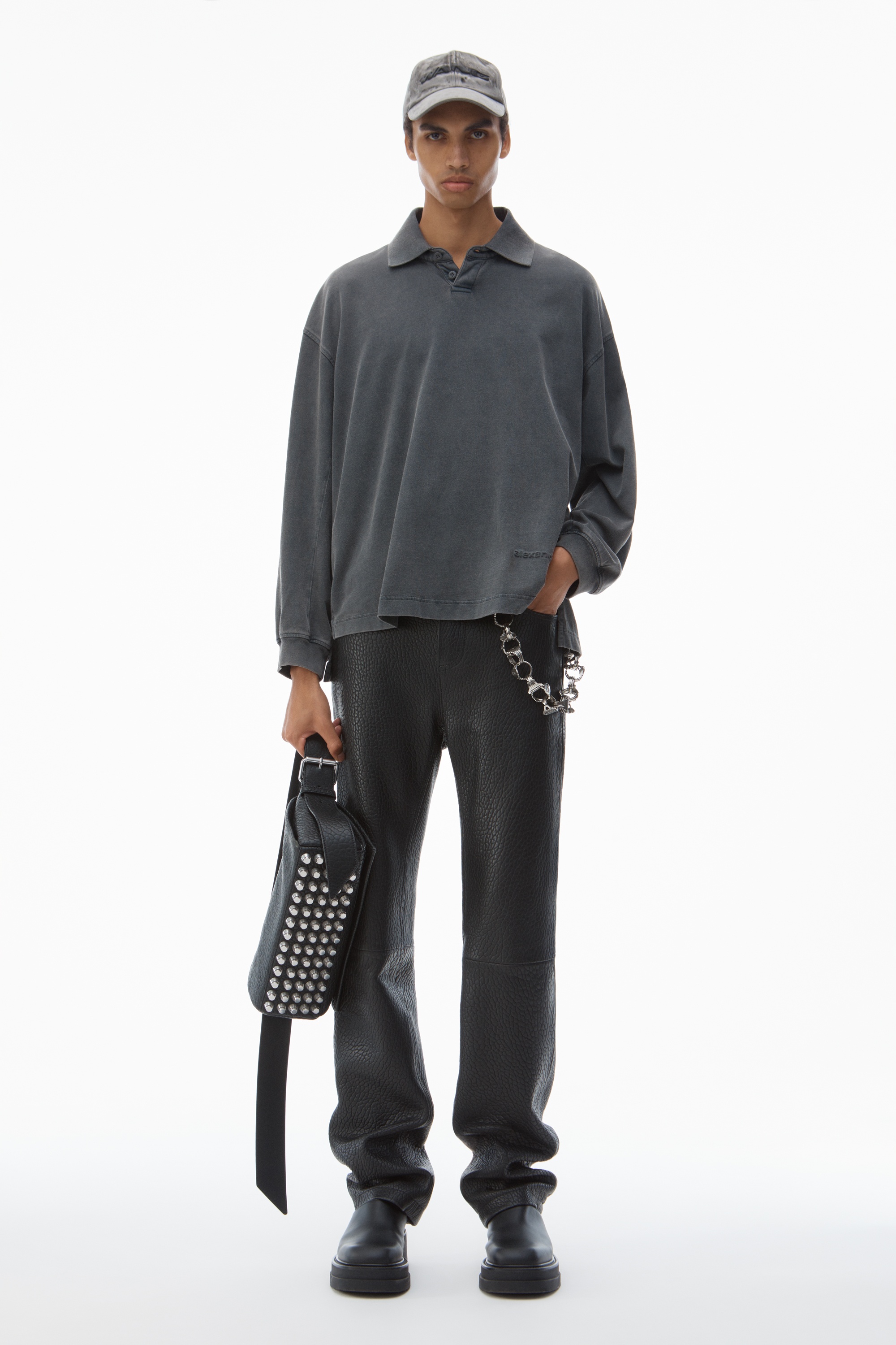 Men's Long-Sleeve Polo Tee in Cotton Jersey - 5