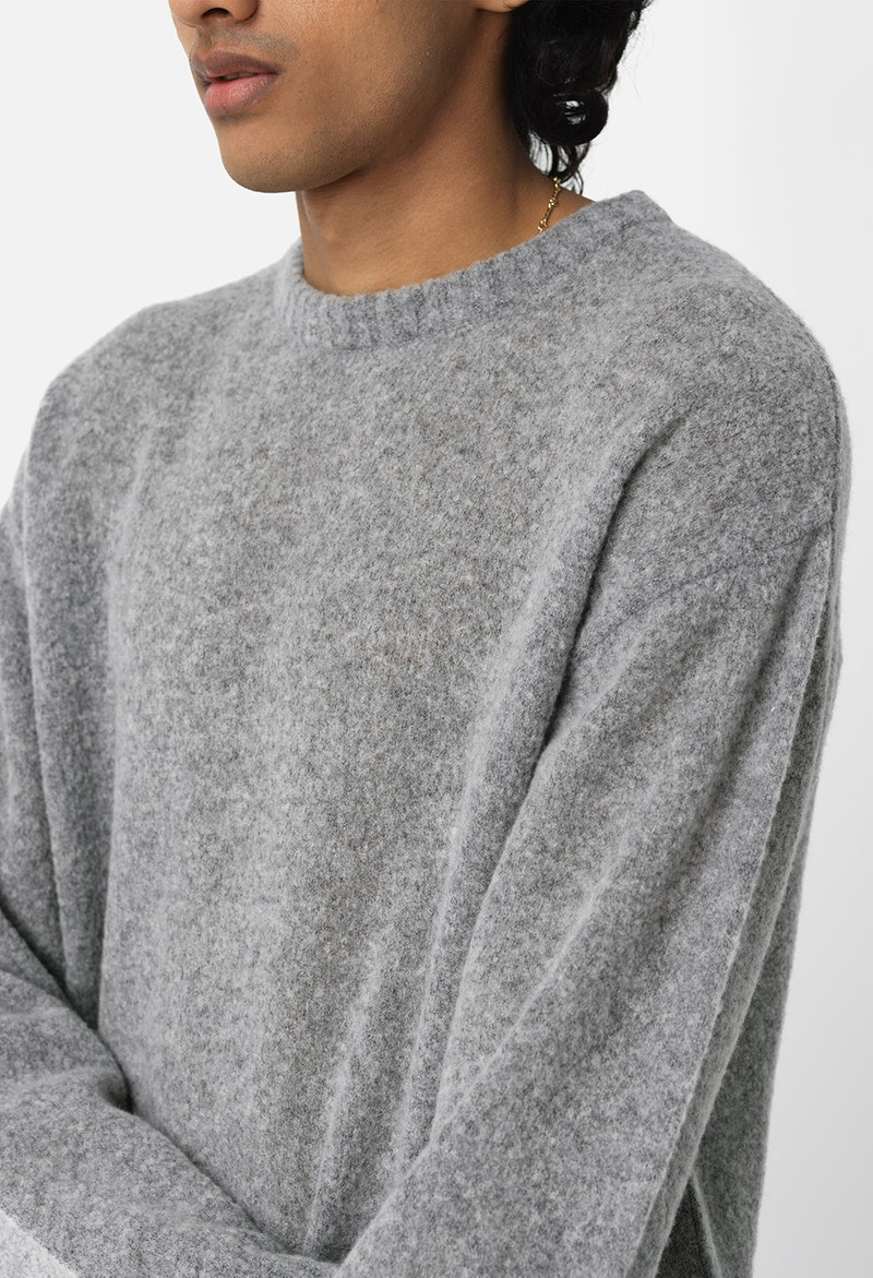 WOOL POWDER KNIT CREW 7