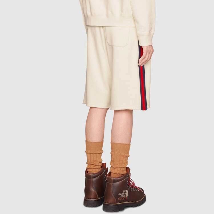 Men's Gucci x THE NORTH FACE Crossover Webbing Printing Cotton Shorts Ivory 651727-XJDIP-9756 - 4