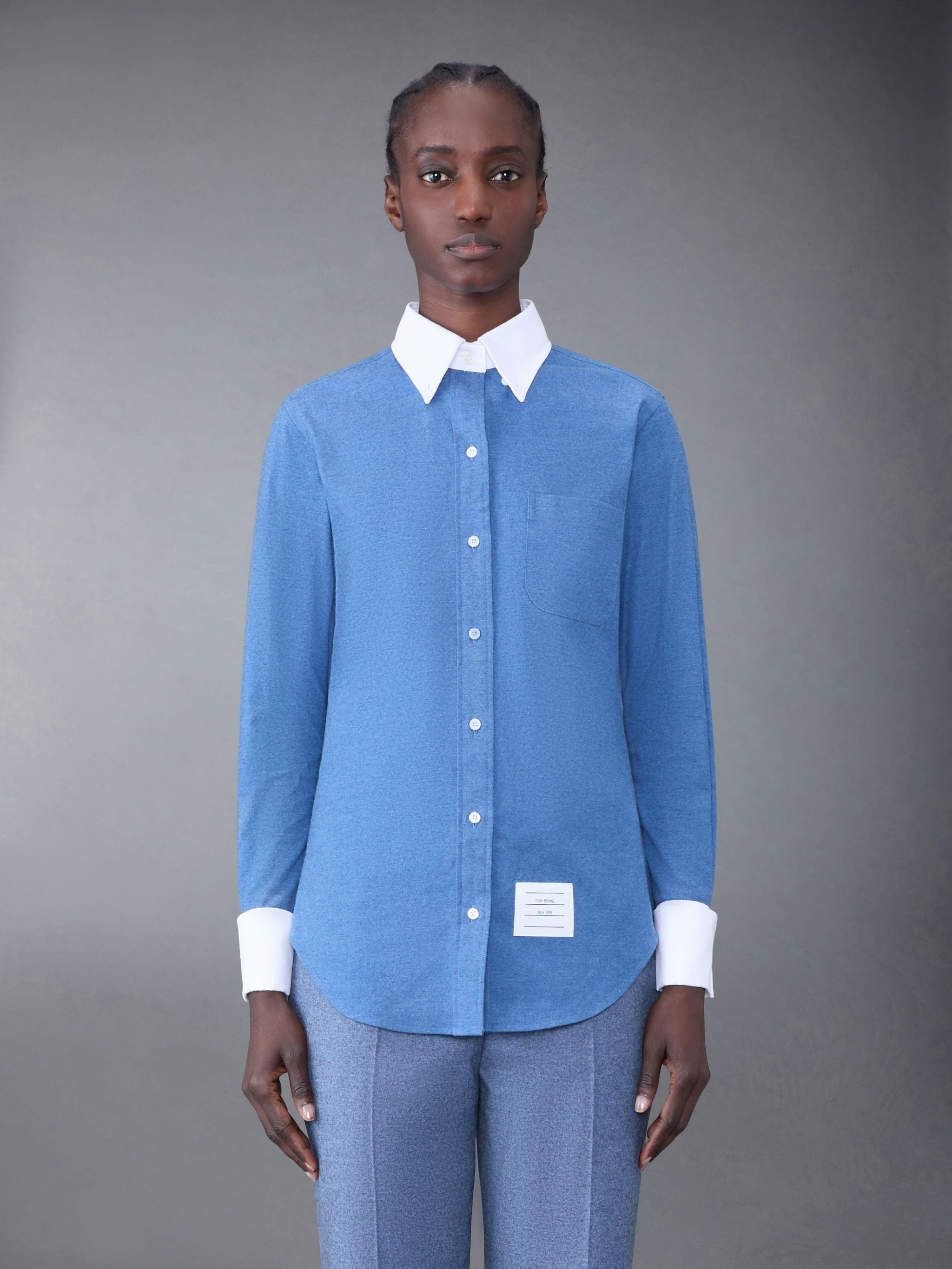 Cotton Flannel Stripe French Cuff Shirt - 2