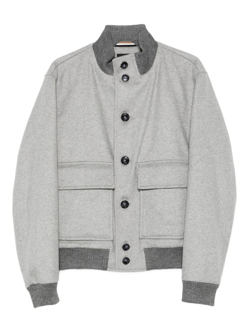 button-fastening pocket bomber jacket 1