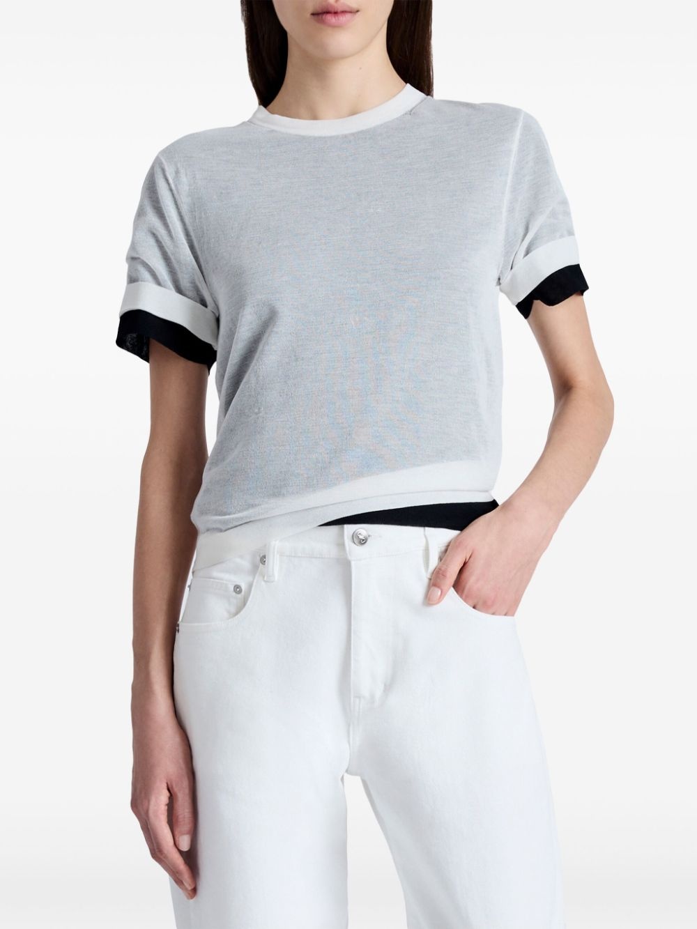 Powell sheer-knit layered top - 5