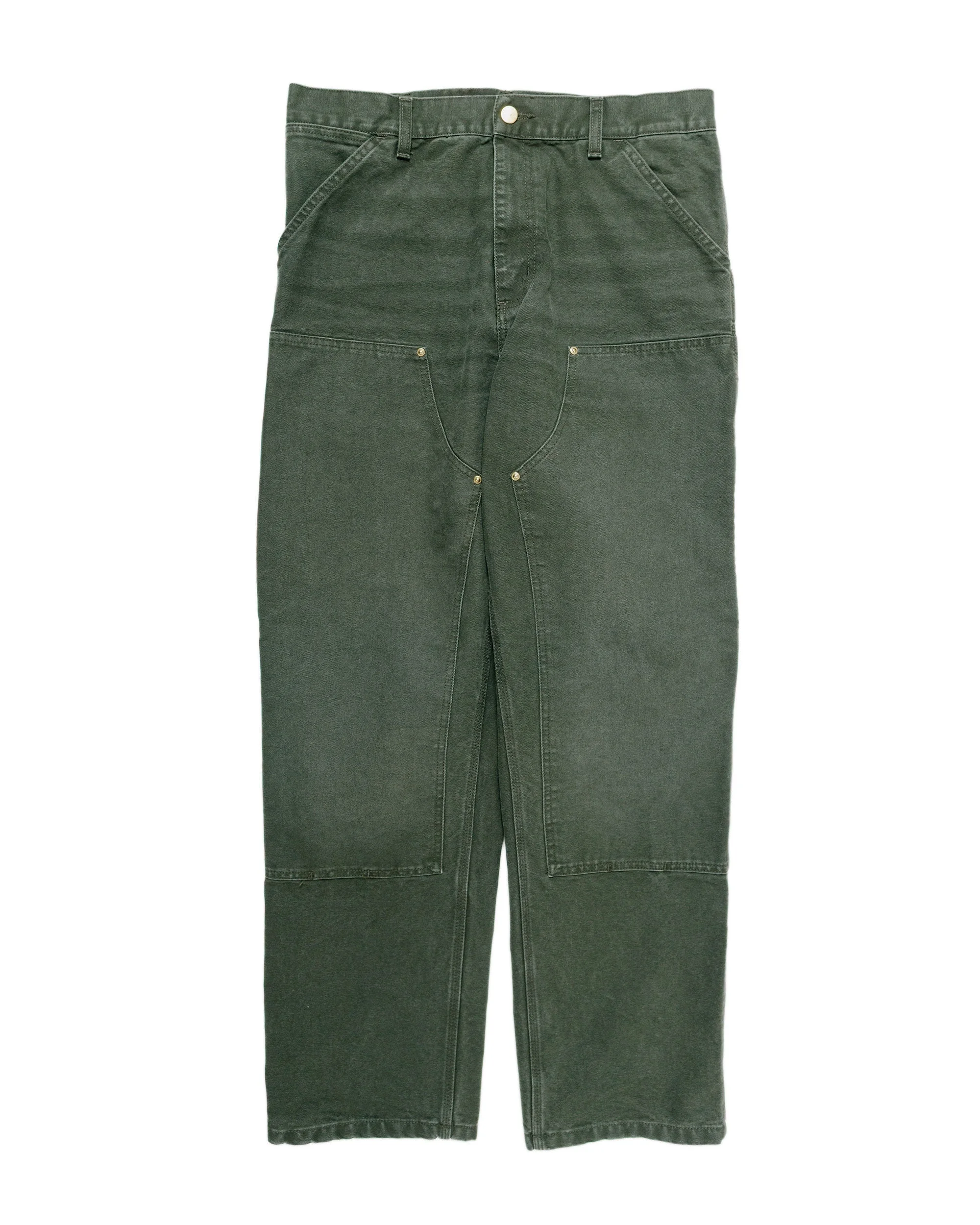 Carhartt W.I.P. Double Knee Pant Olive Stone Canvas - 1