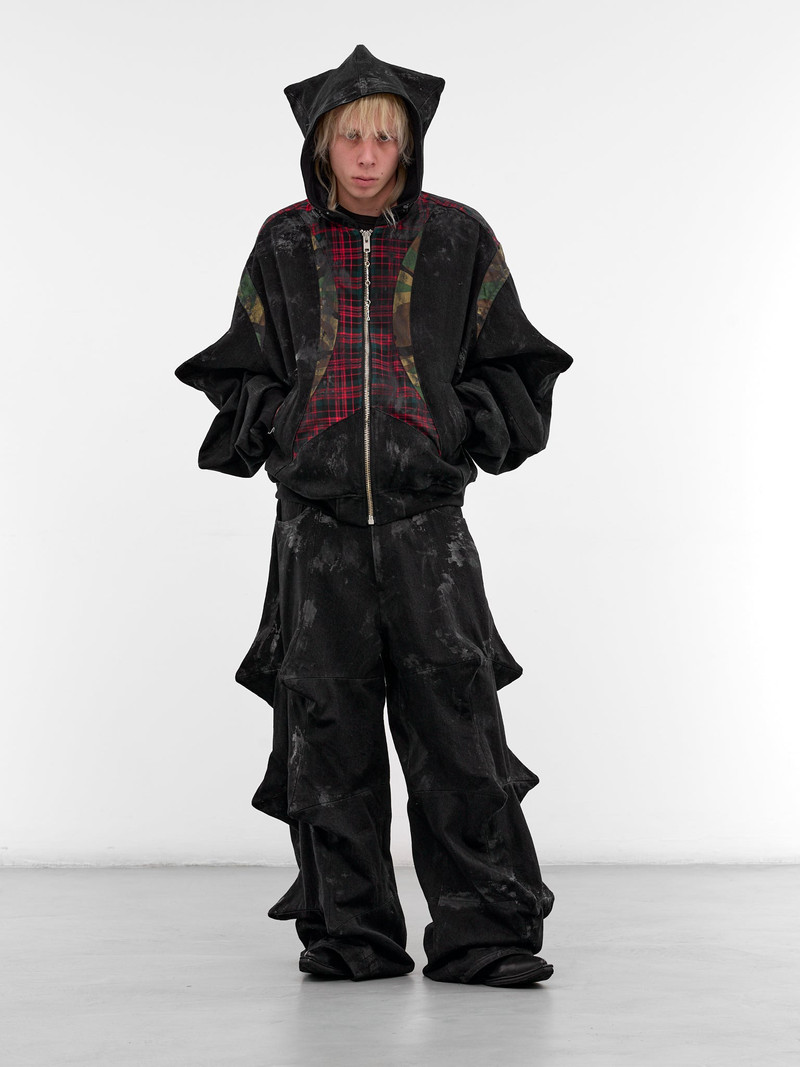 KIDILL Black Denim Sculptural Spike Jeans outlook