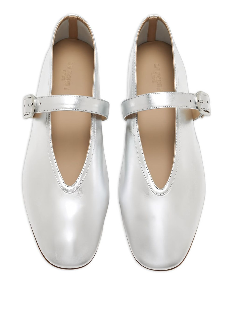 LE MONDE BÉRYL Stella metallic-finish ballet flats outlook