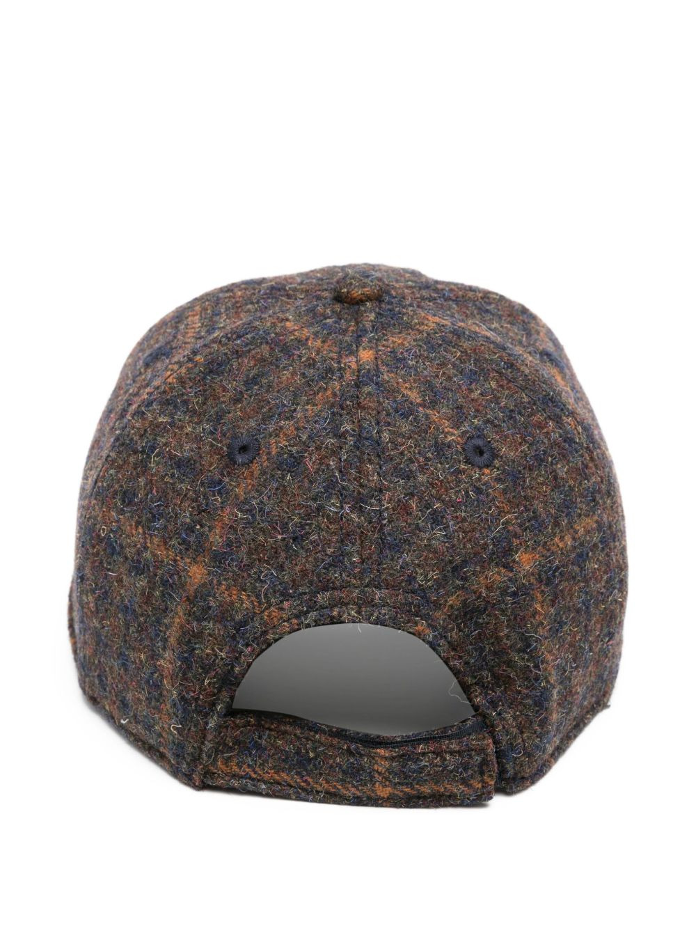 checked wool-blend cap - 2