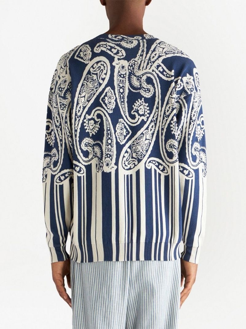 paisley-print V-neck jumper - 4