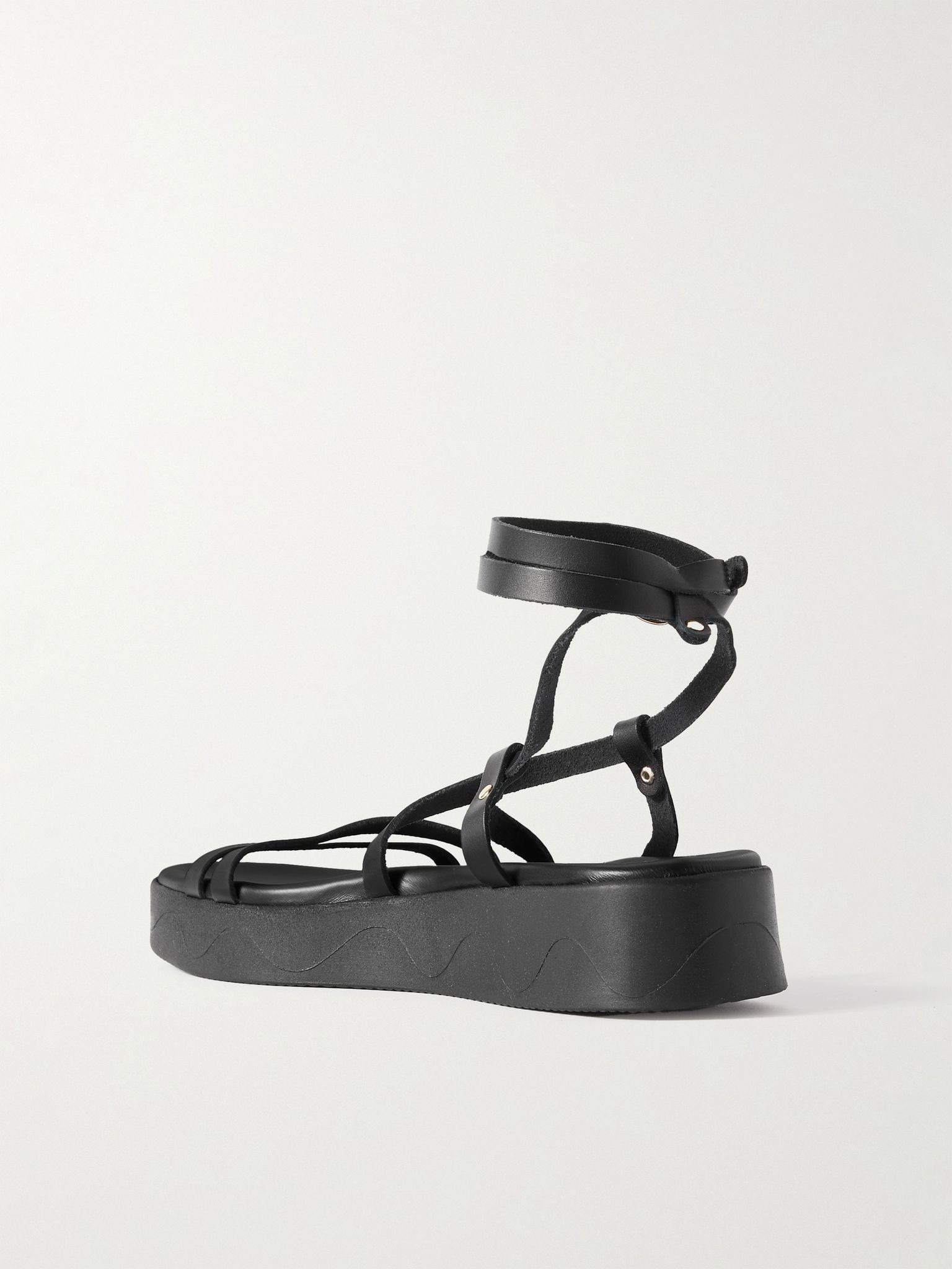 Aristea leather platform sandals Black - 3
