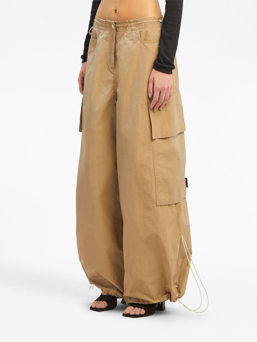 low-rise wide-leg parachute trousers - 4