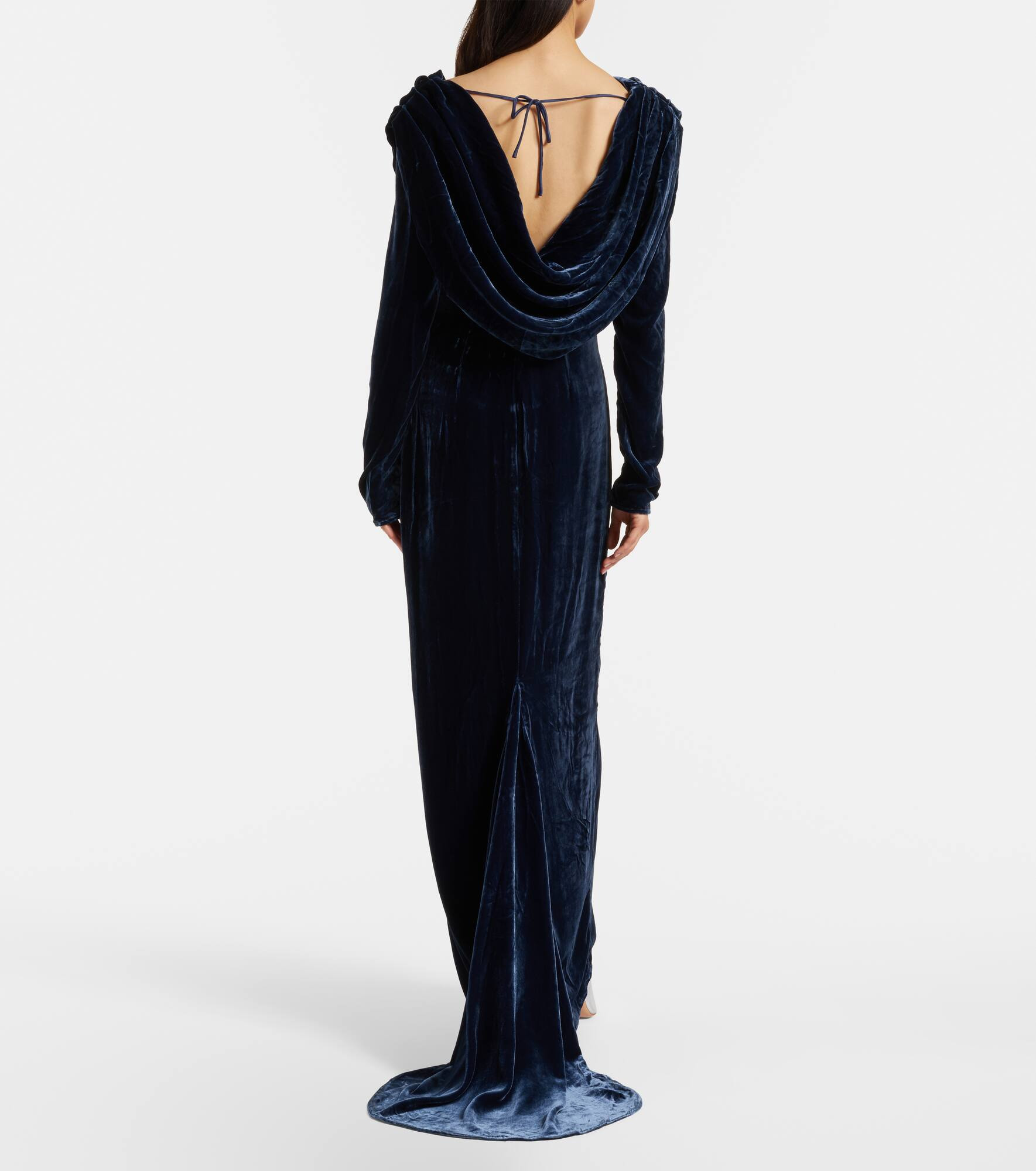 Ivette draped velvet gown - 3