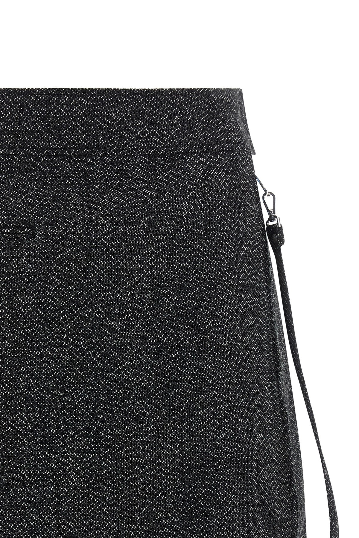 'Zipped Caviar Mini' skirt - 4