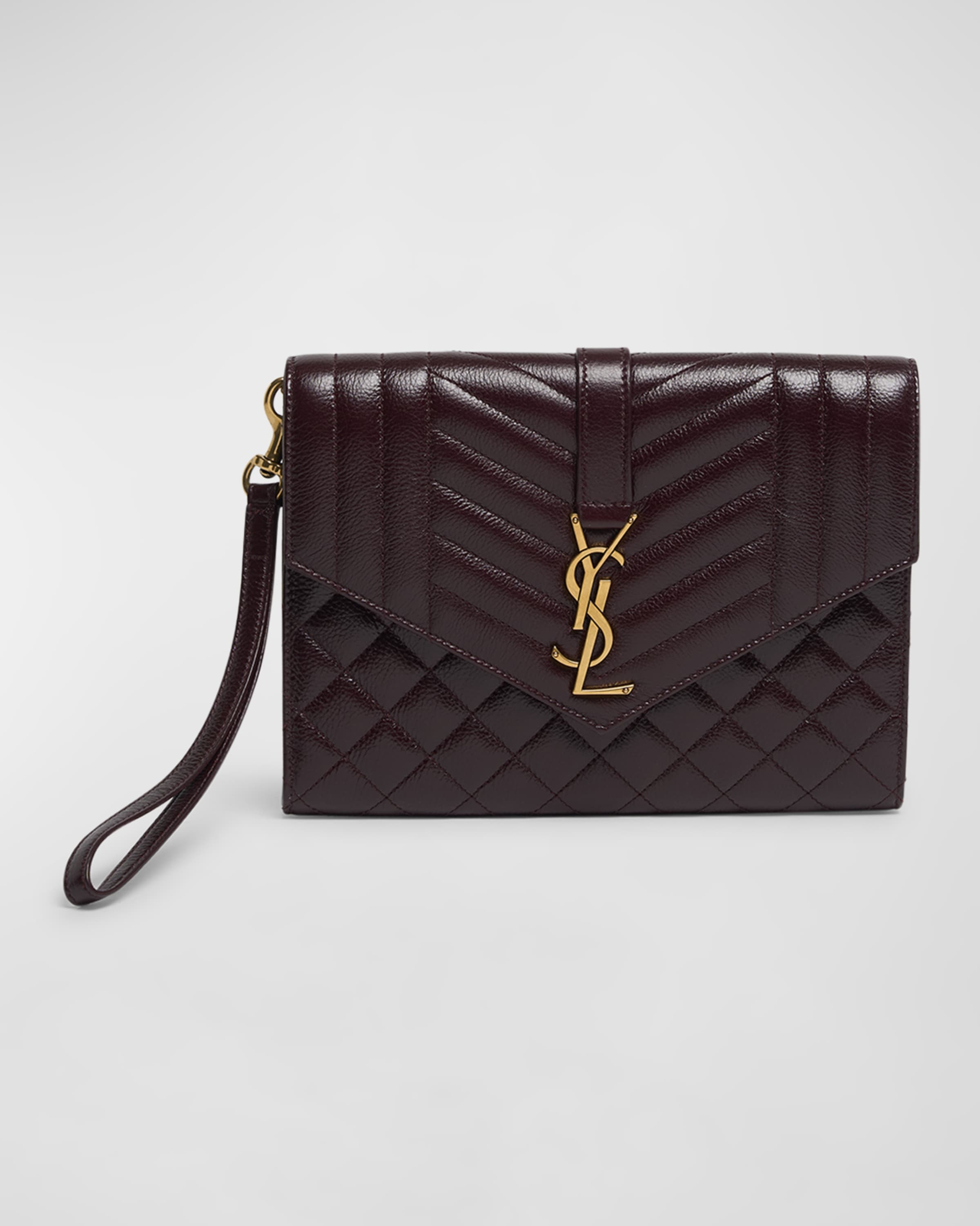 YSL Envelope Flap Pouch in Quilted Leather - 1