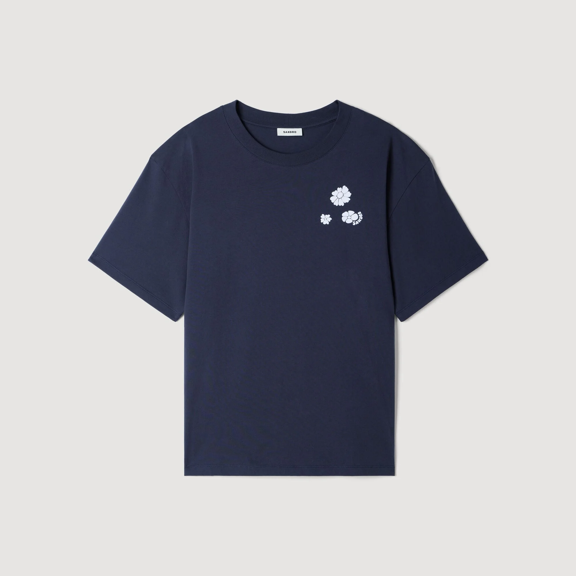 FLOWER PRINT COTTON T-SHIRT - 1