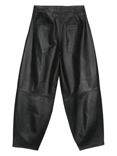 Yves Salomon leather tapered trousers outlook