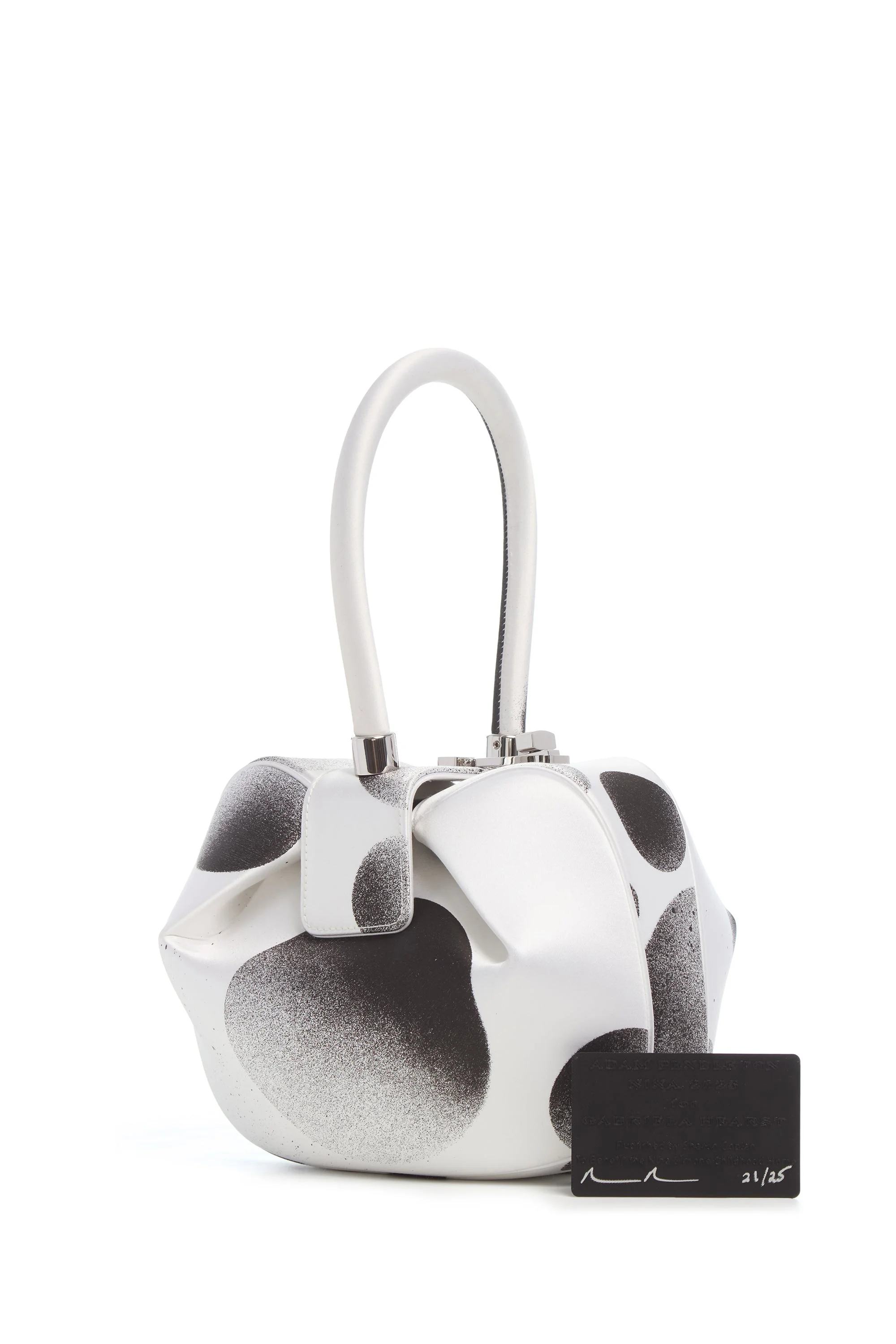 Adam Pendleton x Gabriela Hearst Nina Bag in Black & White Satin № 21 - 1