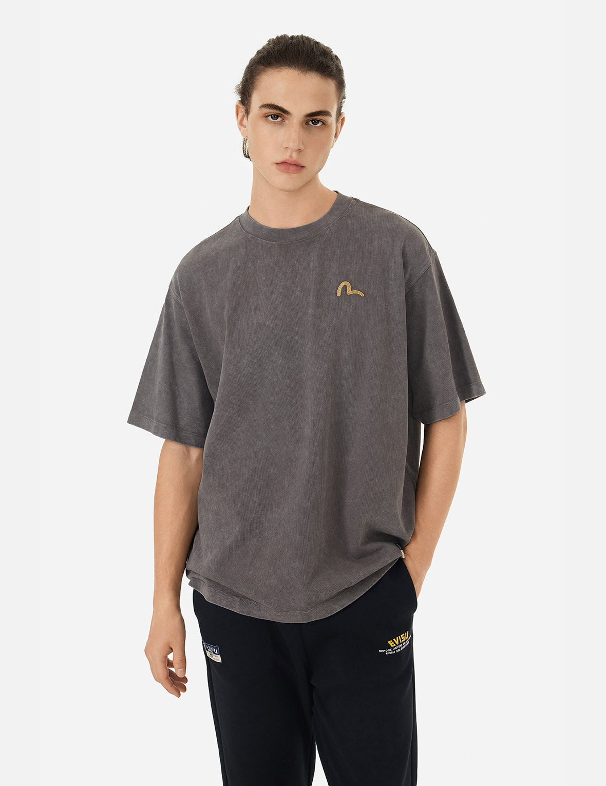 SEAGULL EMBROIDERY WASHED RELAX FIT T-SHIRT - 3