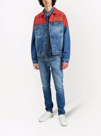 Palm Angels bandana patchwork denim jacket outlook