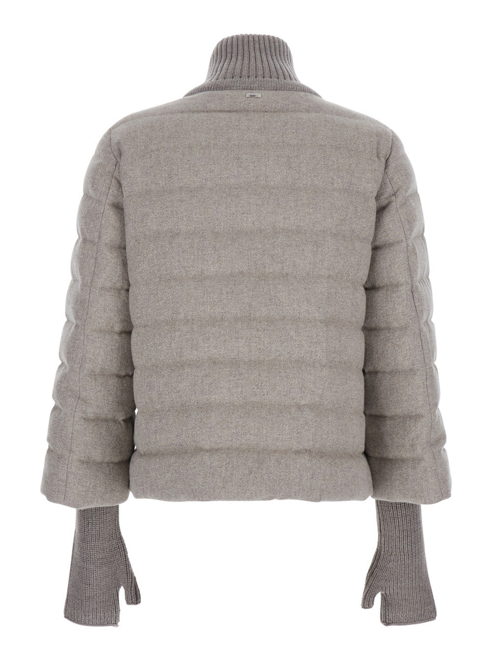 Herno Women Beige Down Jacket With Drawstring High  Neck And Removable Gloves In Tech Fabric Woman - 2
