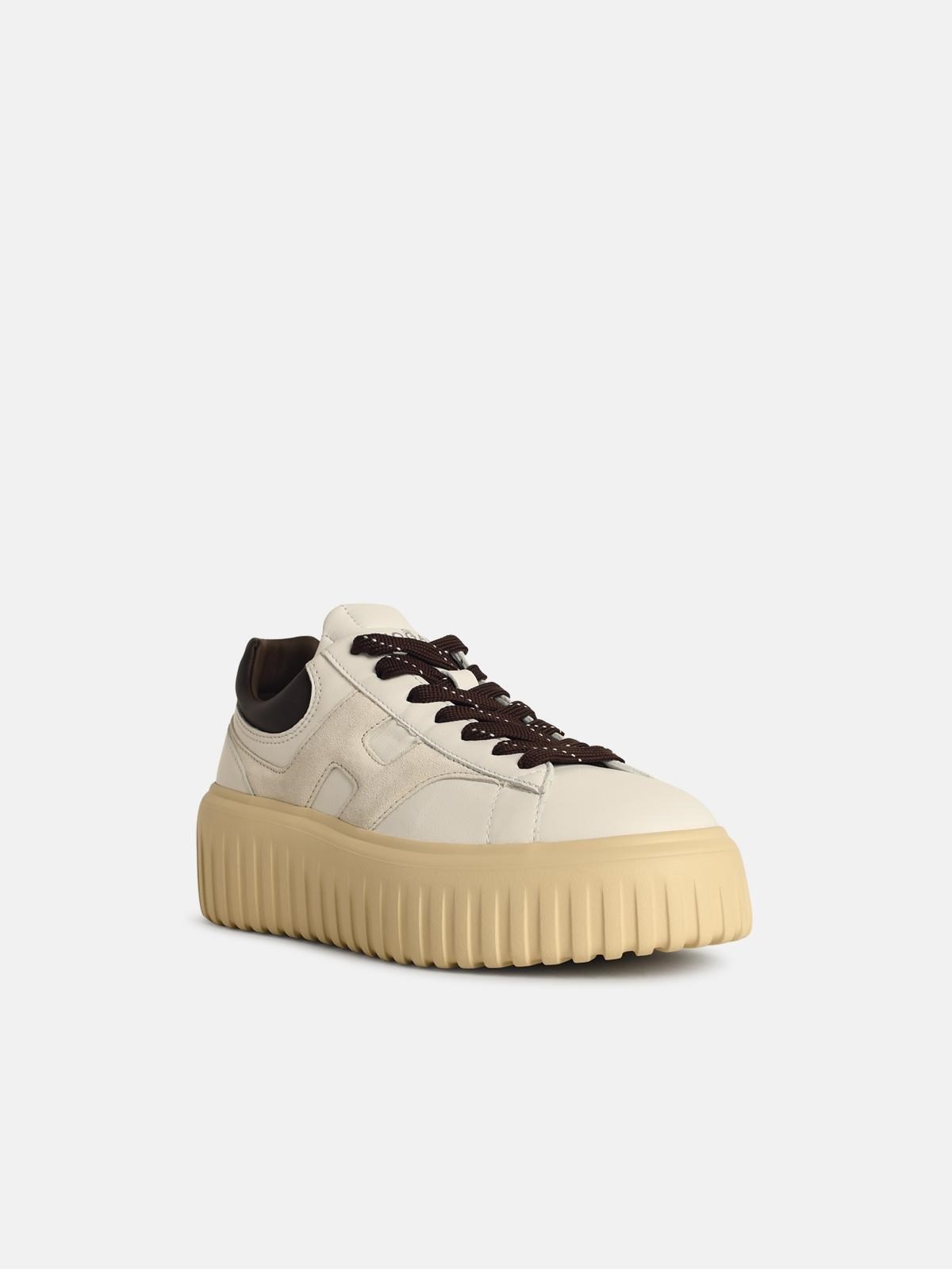 'H-STRIPES' WHITE LEATHER SNEAKERS - 2
