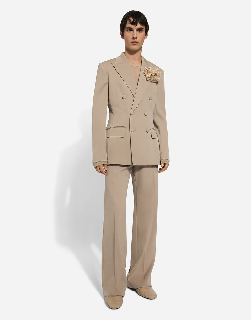 Double-breasted stretch wool Dolce-fit jacket 5