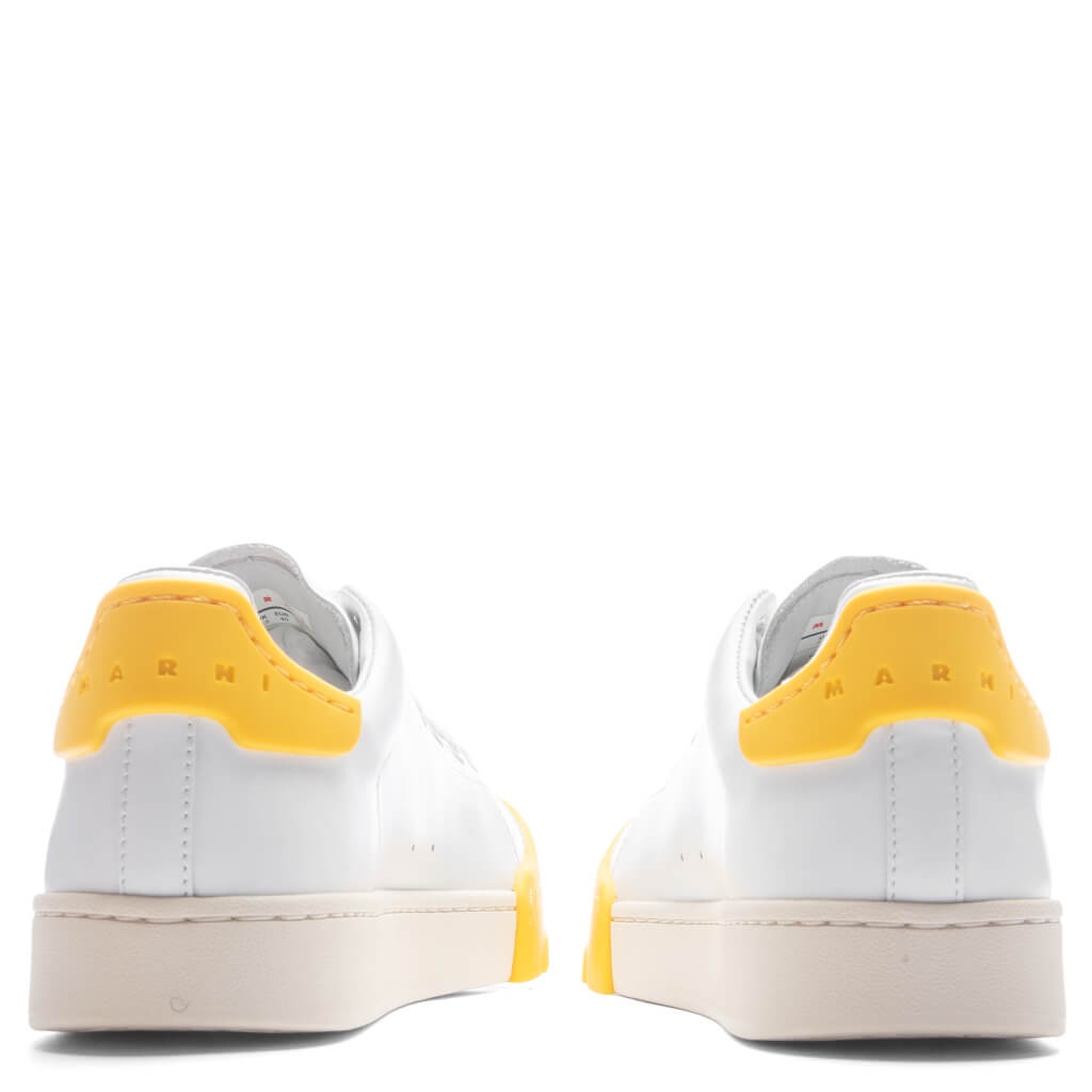 LEATHER SNEAKERS - LILY WHITE/YELLOW - 4