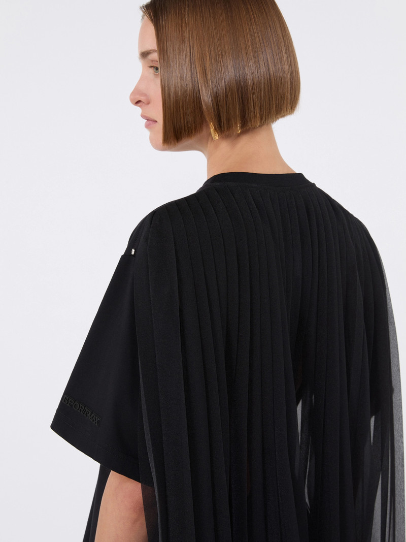 SPIGA Cotton T-shirt with pleated back - BLACK 6