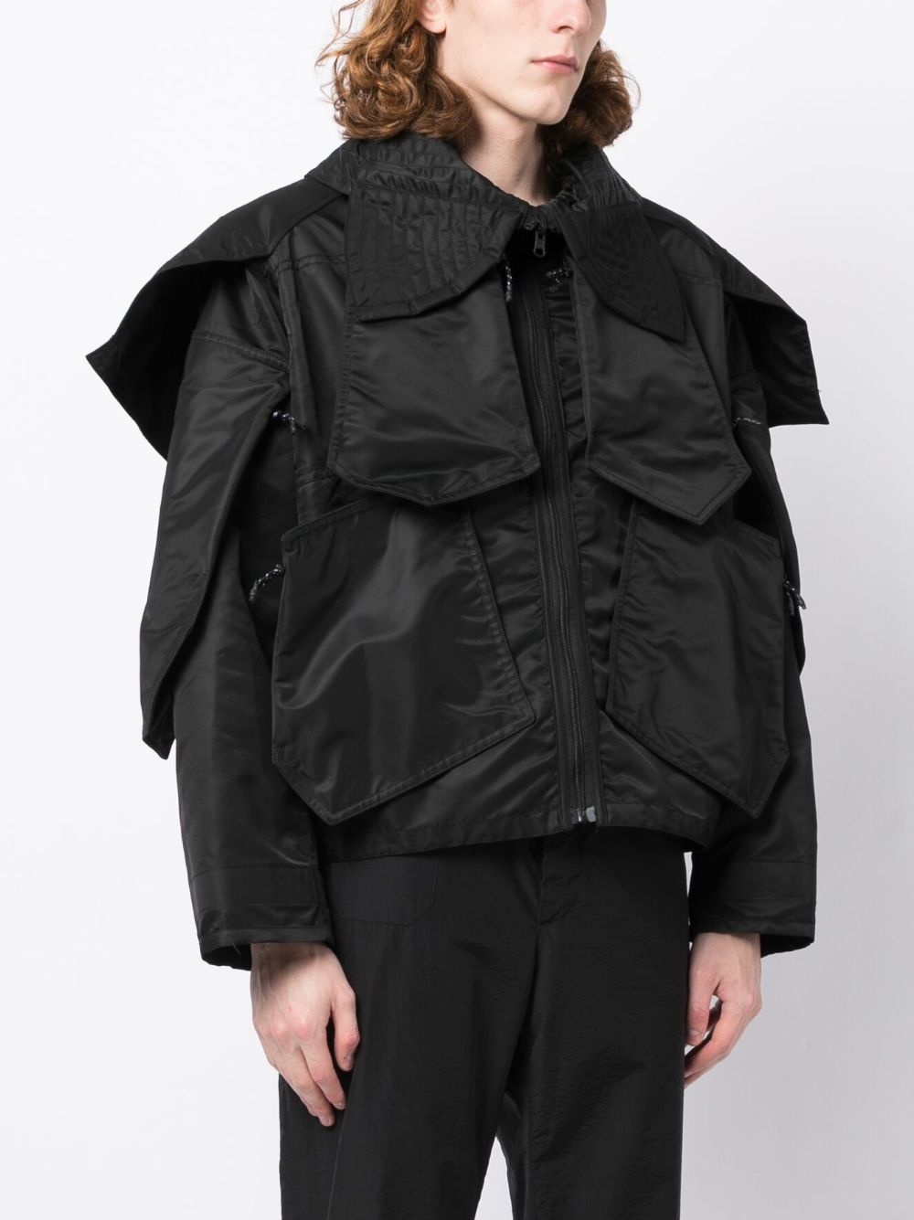 oversize-pointed-pocket jacket - 3