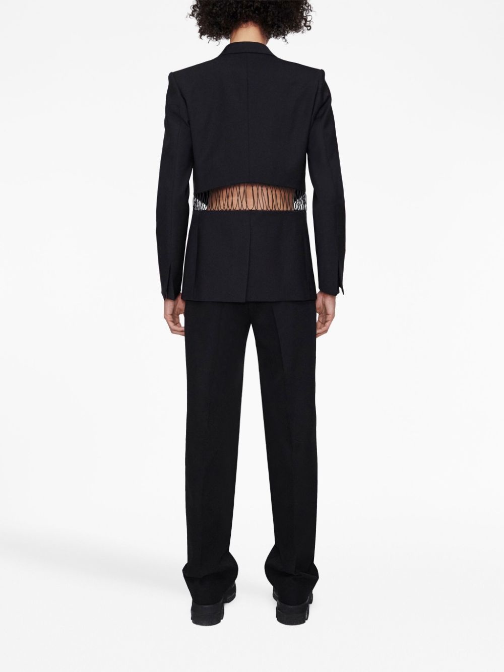 single-breasted wool blazer - 4