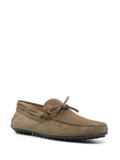 Tod's suede-leather moccasin loafers outlook