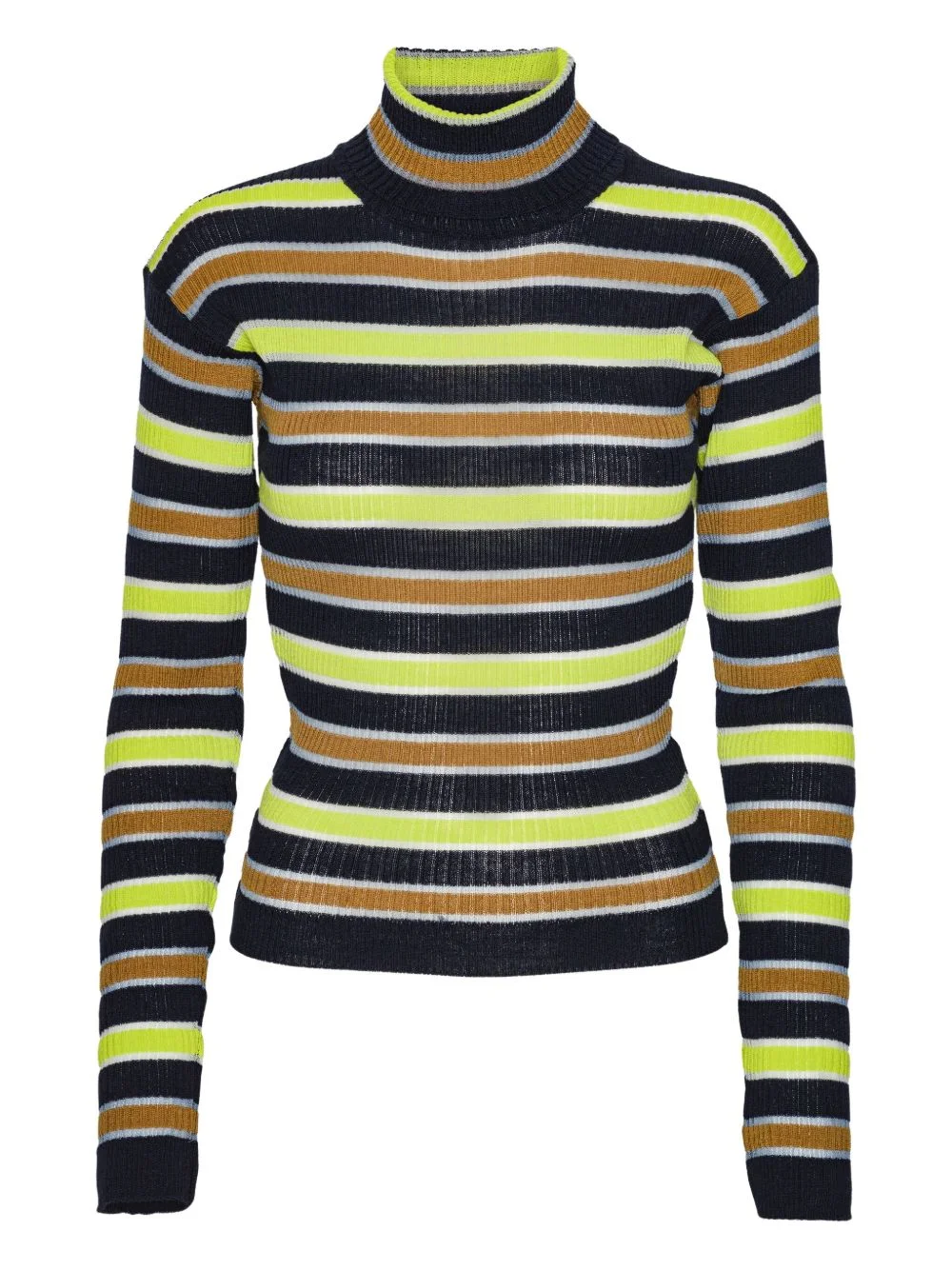 striped roll-neck sweater - 1