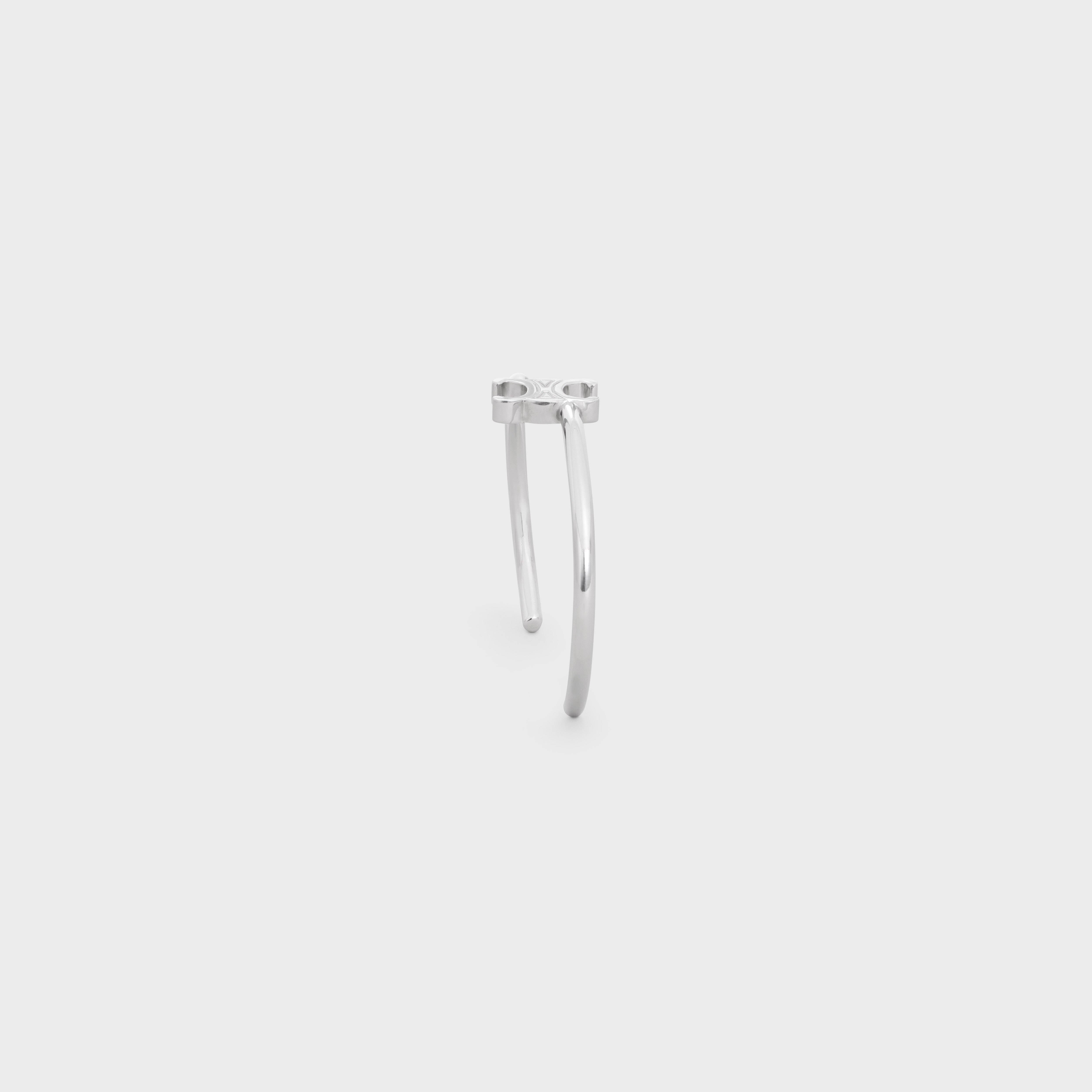 Triomphe Asymmetric Cuff in Brass with Rhodium Finish - 3
