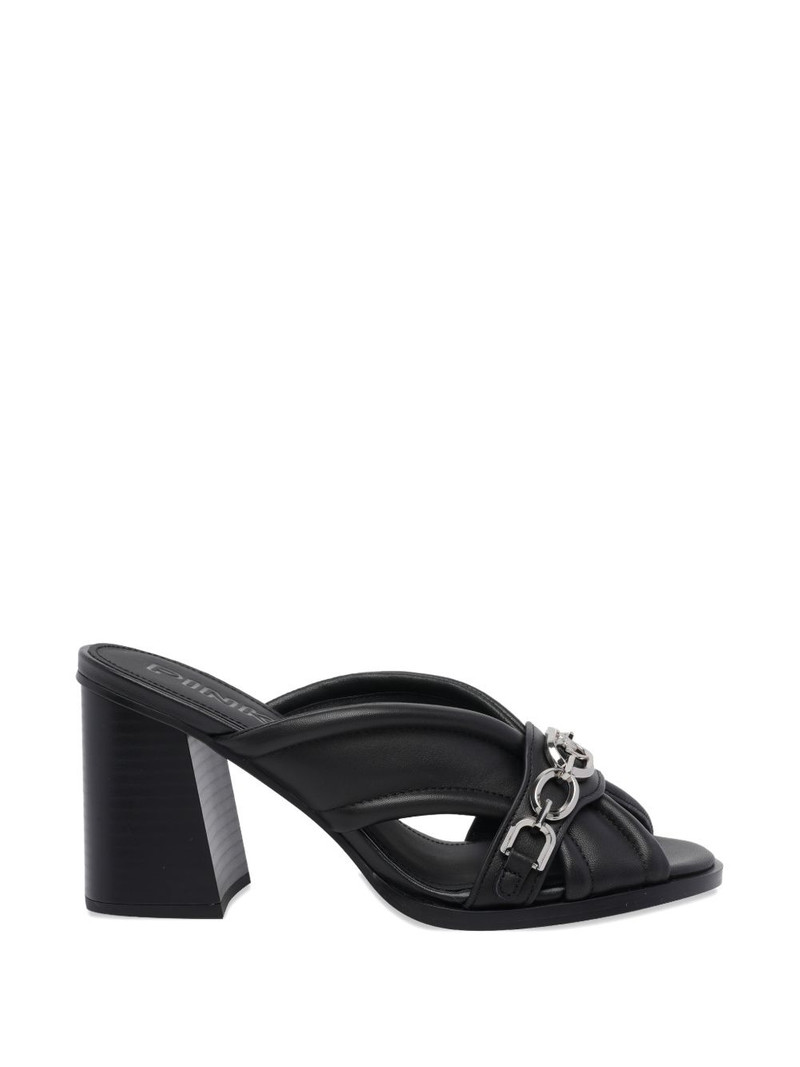 chain-detail round-toe leather pumps 1