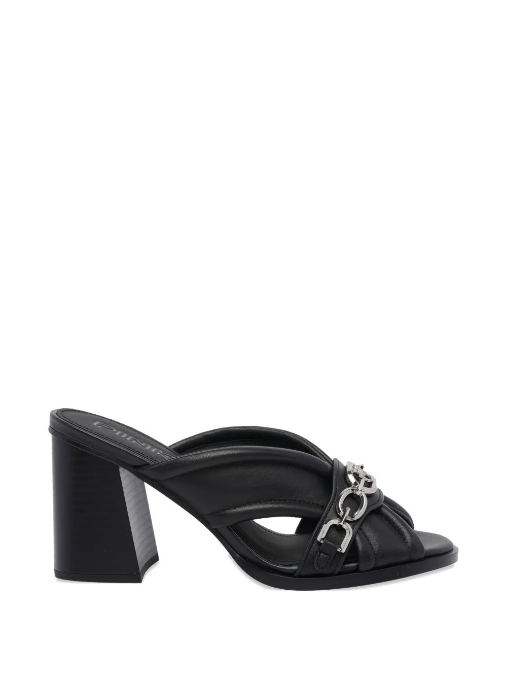 chain-detail round-toe leather pumps - 1
