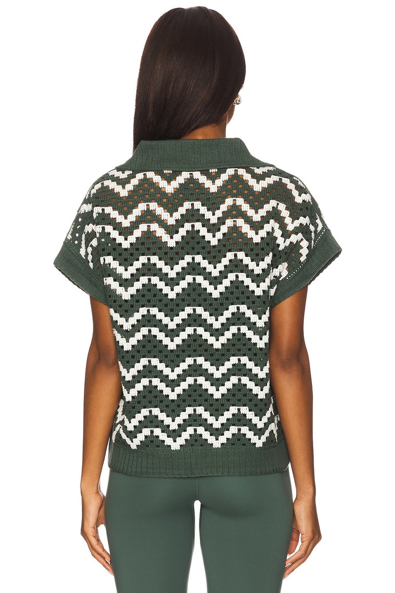 VARLEY Joelle Crochet Polo Top outlook