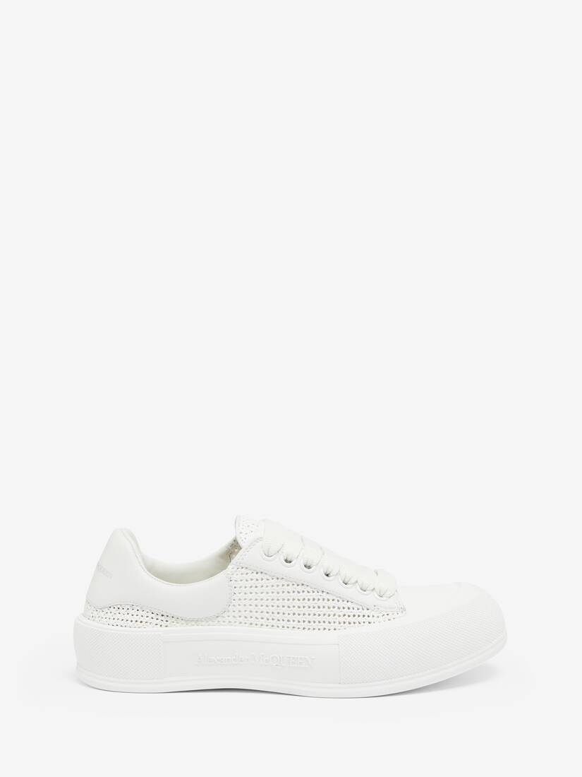 Women's Deck Plimsoll in White/optic White - 1