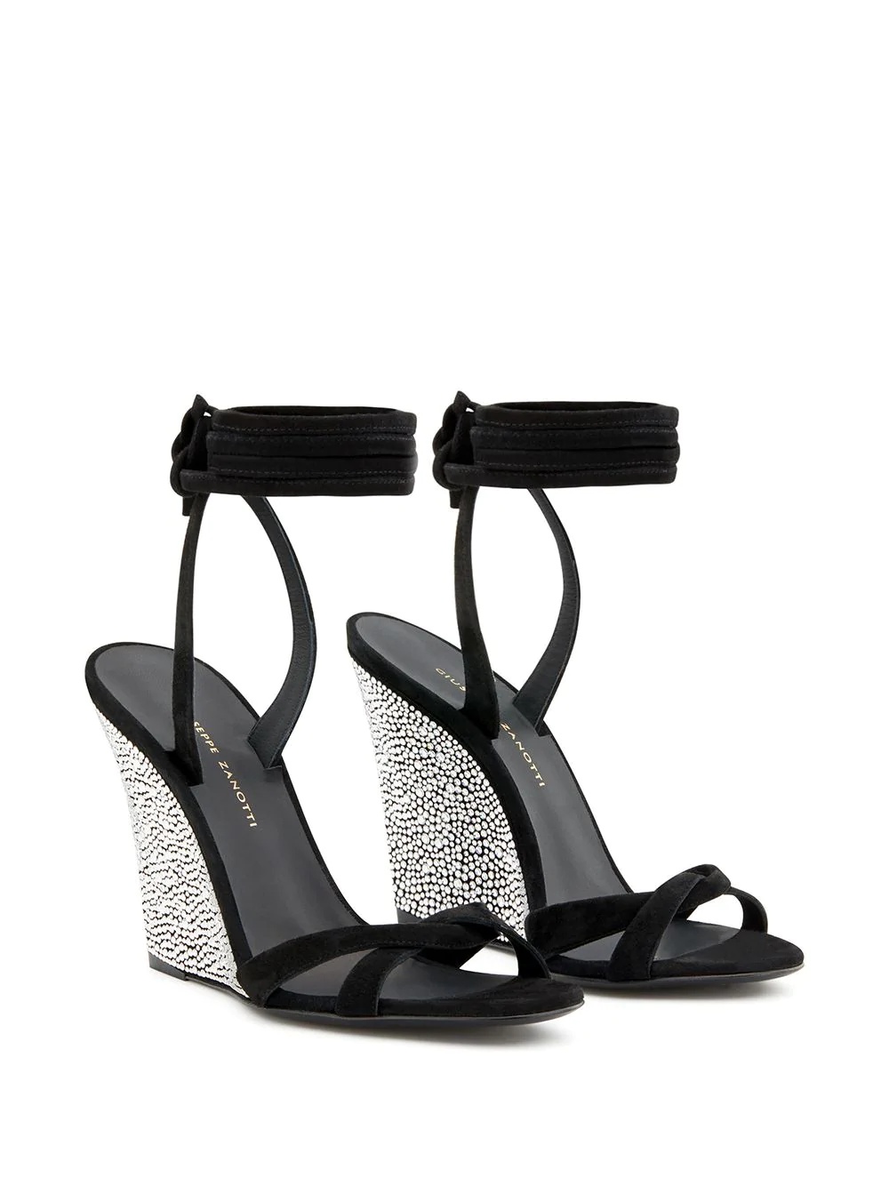 crystal embellished wedge sandals - 2