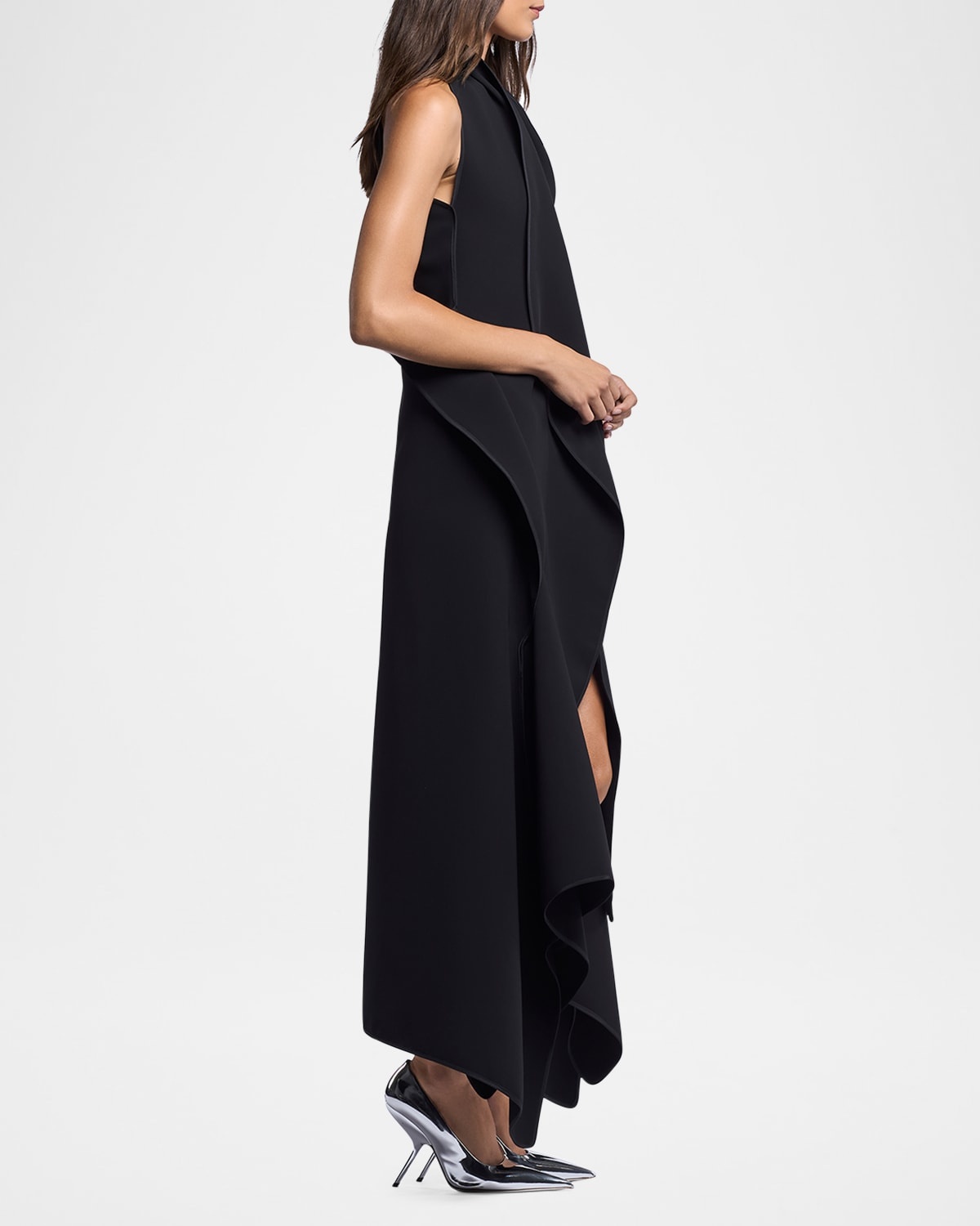 Varsity Sleeveless Draped Midi Dress - 4