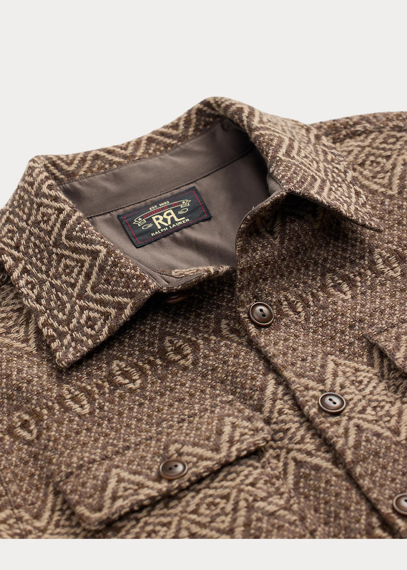 Jacquard-Knit Wool Workshirt Sweater 3