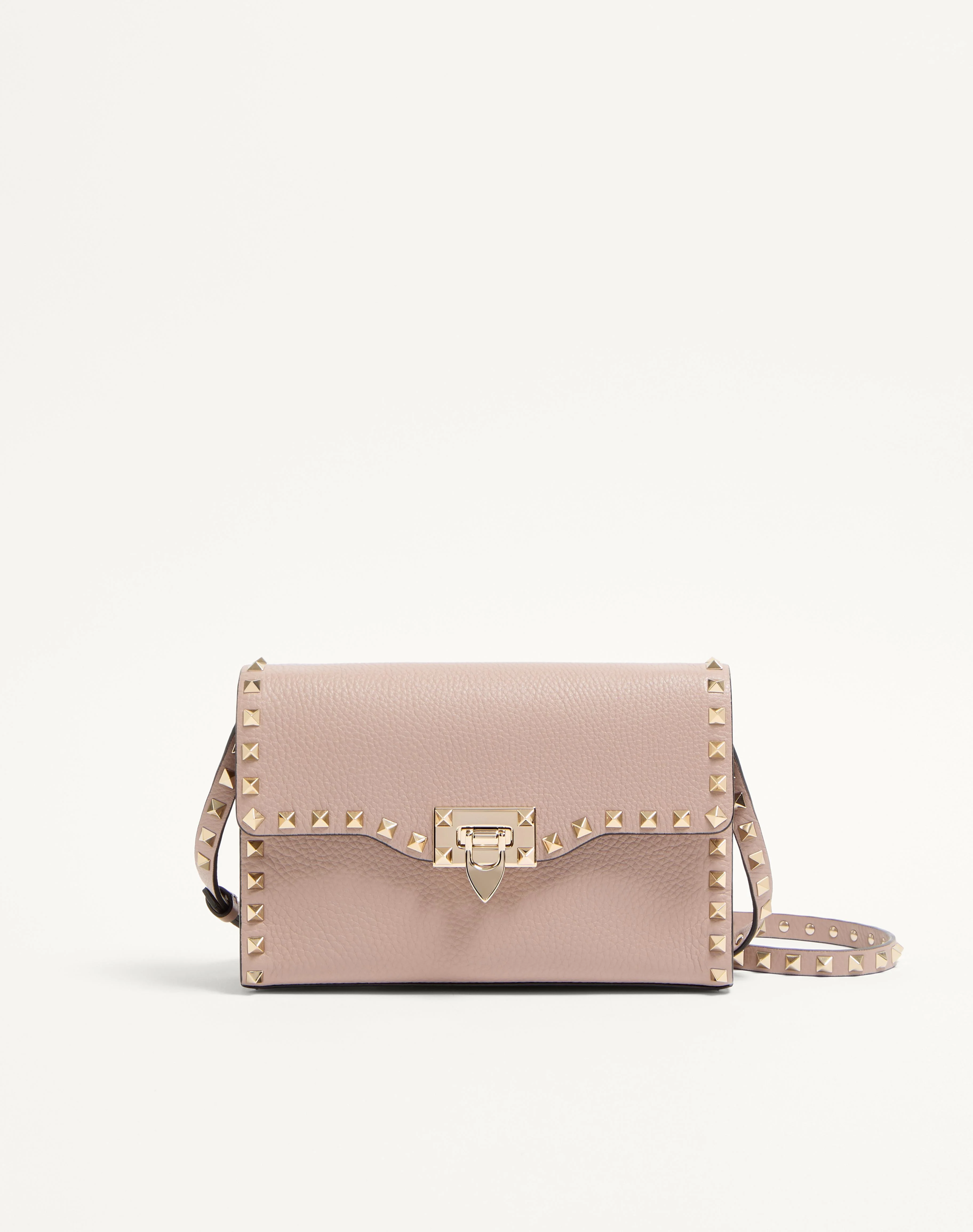 SMALL ROCKSTUD GRAINY CALFSKIN CROSSBODY BAG - 1