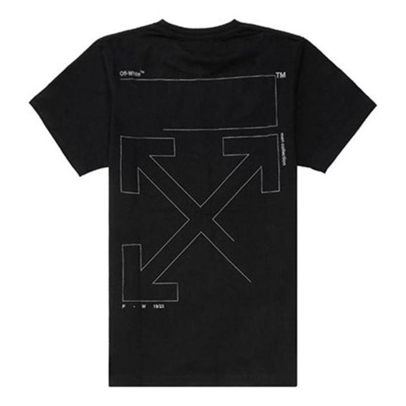 Off-White Off-White Unfinished Loose Round Neck Short Sleeve Black OMAA038E191850031091 outlook